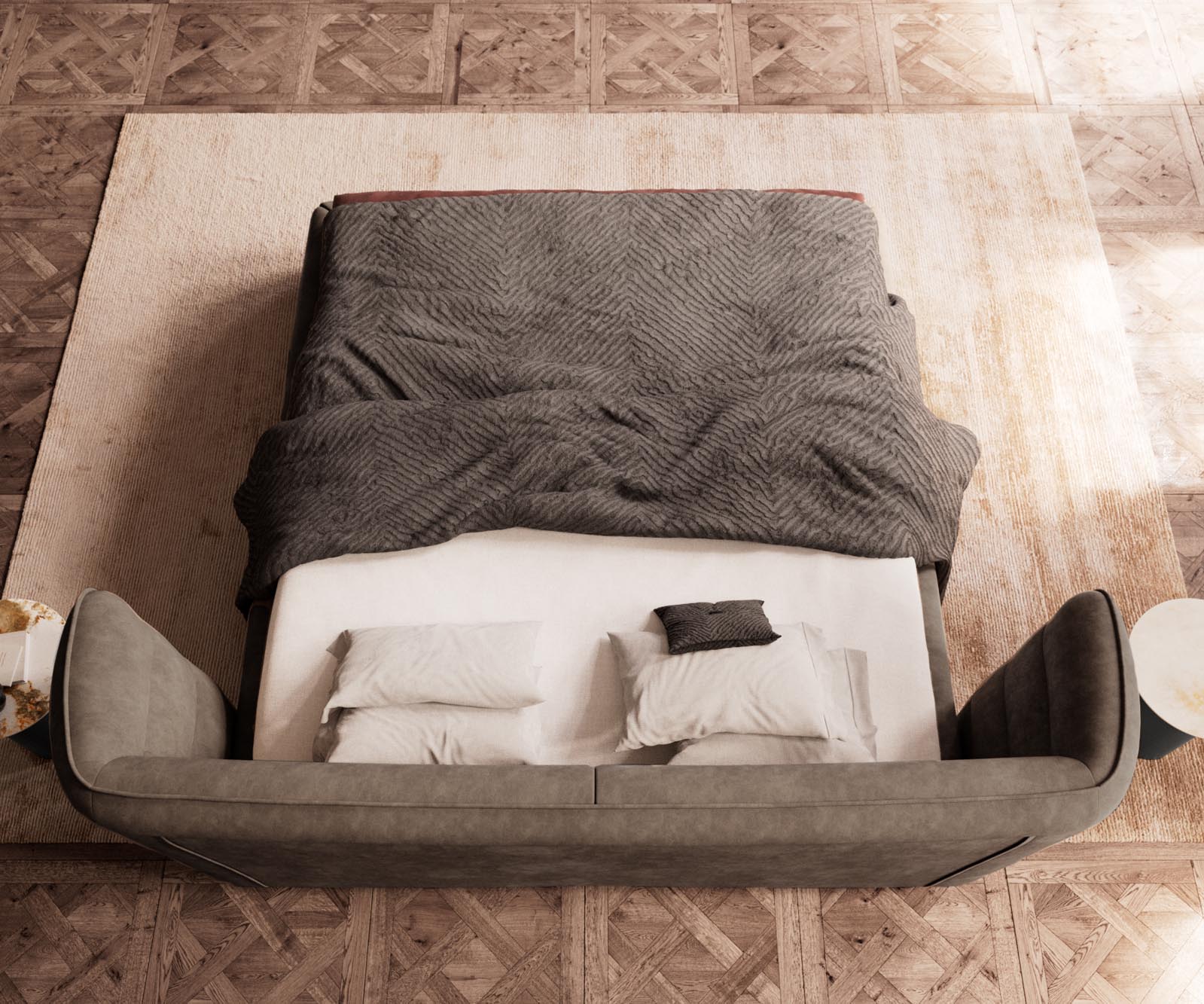 Polsterbettgestell Simea 180x200 cm Mikrofaser Taupe Vintage 6 Polsterbettgestell Simea 180x200 cm Mikrofaser Taupe Vintage 6