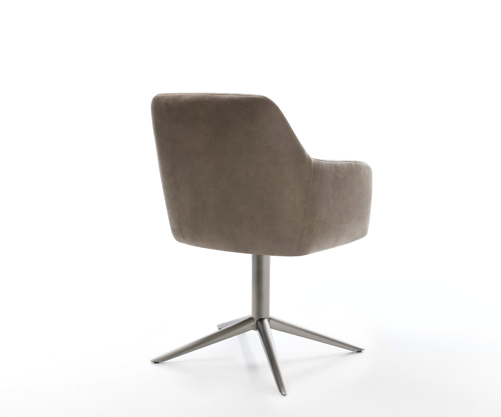 Chaise-pivotante Greg-Flex microvelours taupe vintage pied de chaise 4 branches grafiete pivotement sur 360° fonction bascule ressorts ensachés 4