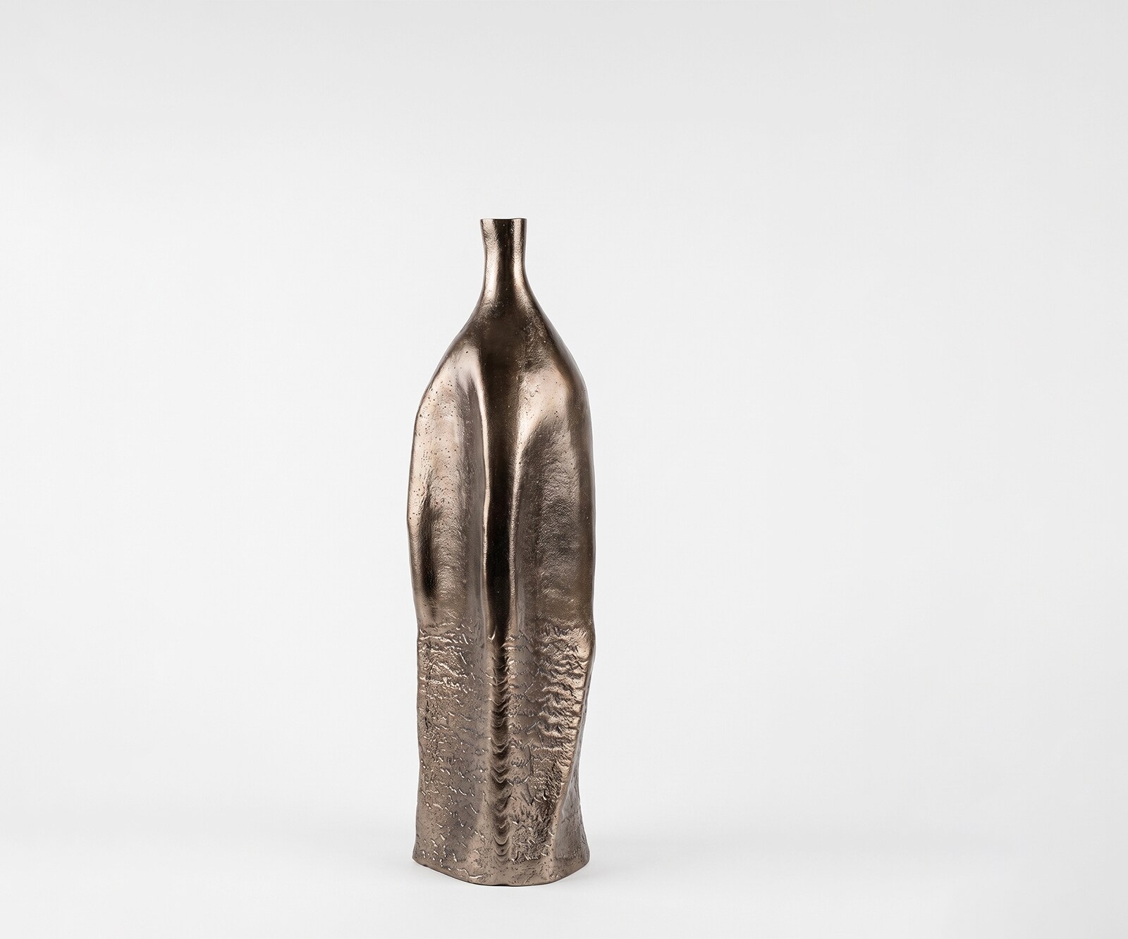 Vase Norevo B15 x T15 x H51 cm Aluminium Mokka Bronze Gegossen
