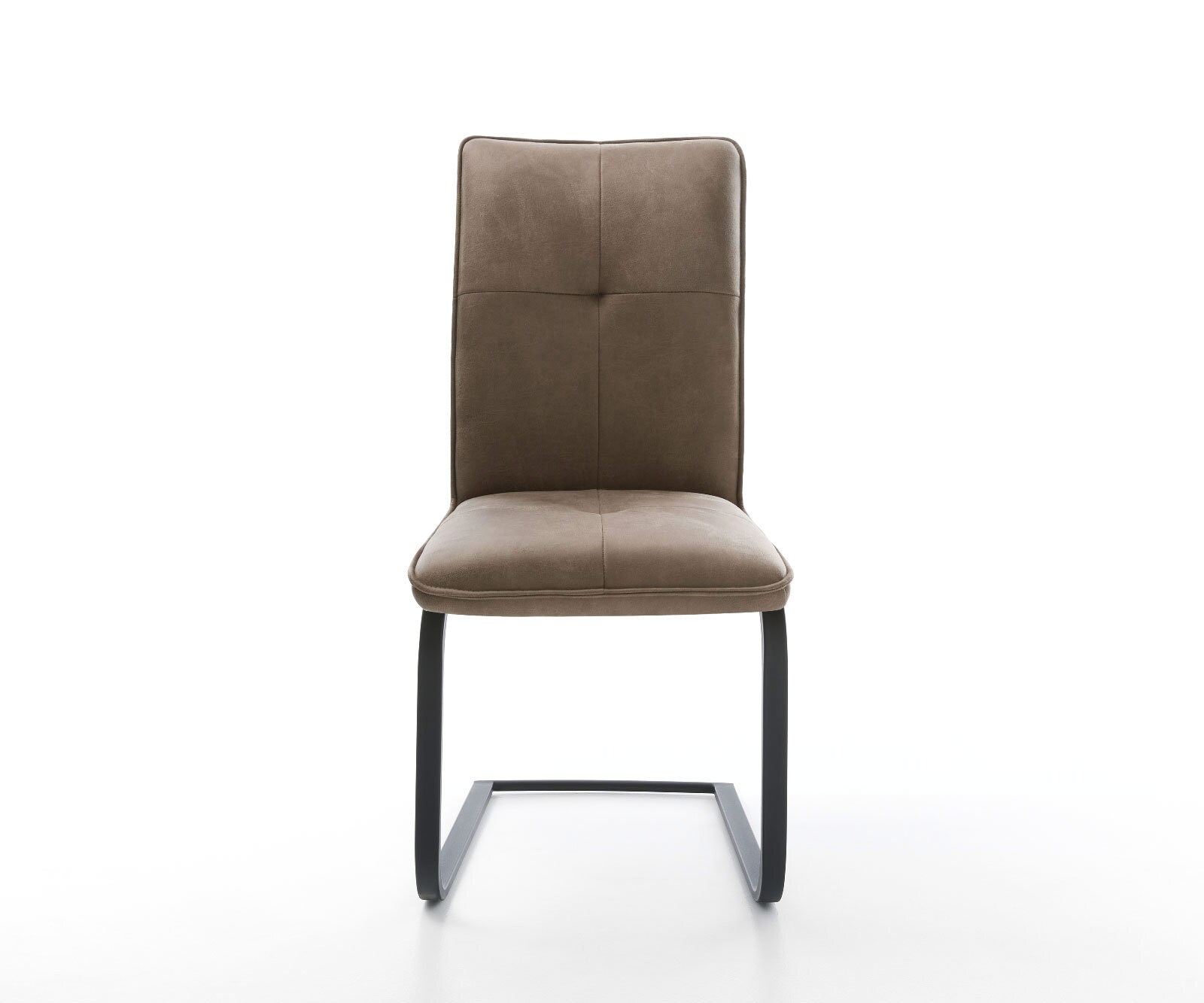 Cantilever Maddy-Flex microvelours taupe vintage pied cantilever plat noir 1