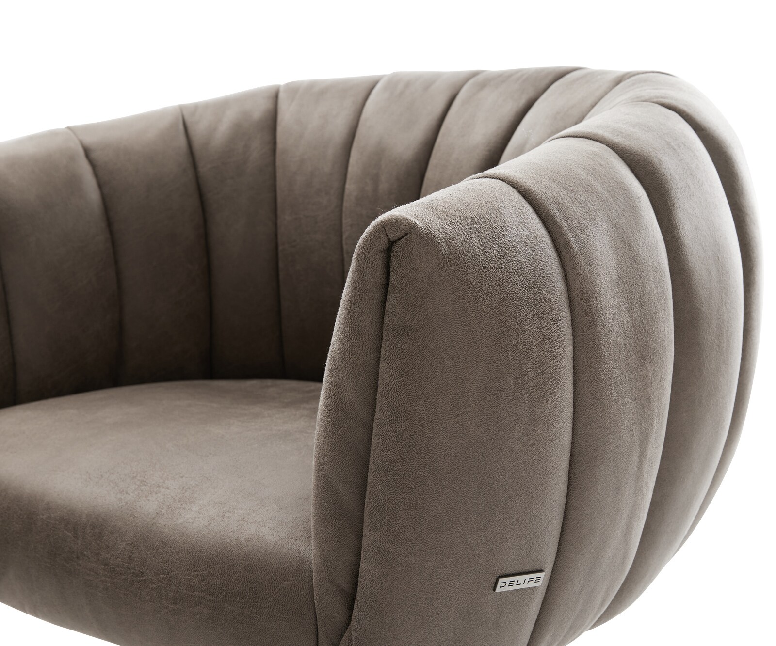 Chaise-pivotante Jada-Flex microvelours taupe vintage pied croisé large noir pivotement sur 360° fonction bascule ressorts ensachés 3