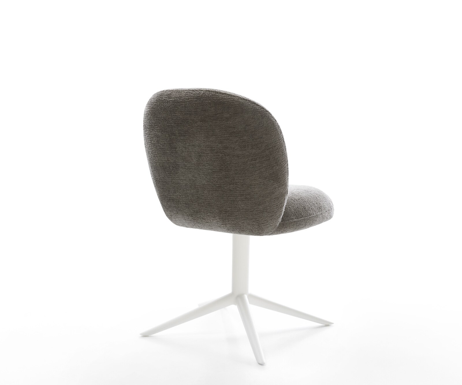 Chaise-pivotante Nube-Flex bouclé doux couleur boue pied de chaise 4 branches blanc pivotement sur 360° fonction bascule resorts ensachés 4