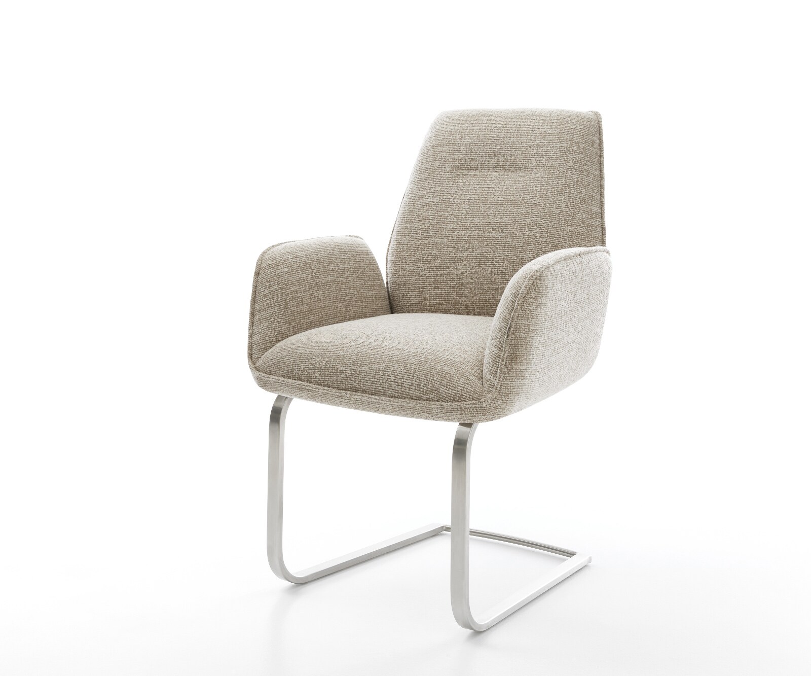 Freischwinger Zoa-Flex Webstoff Soft Beige Freischwinger flach Edelstahl Taschenfederkern