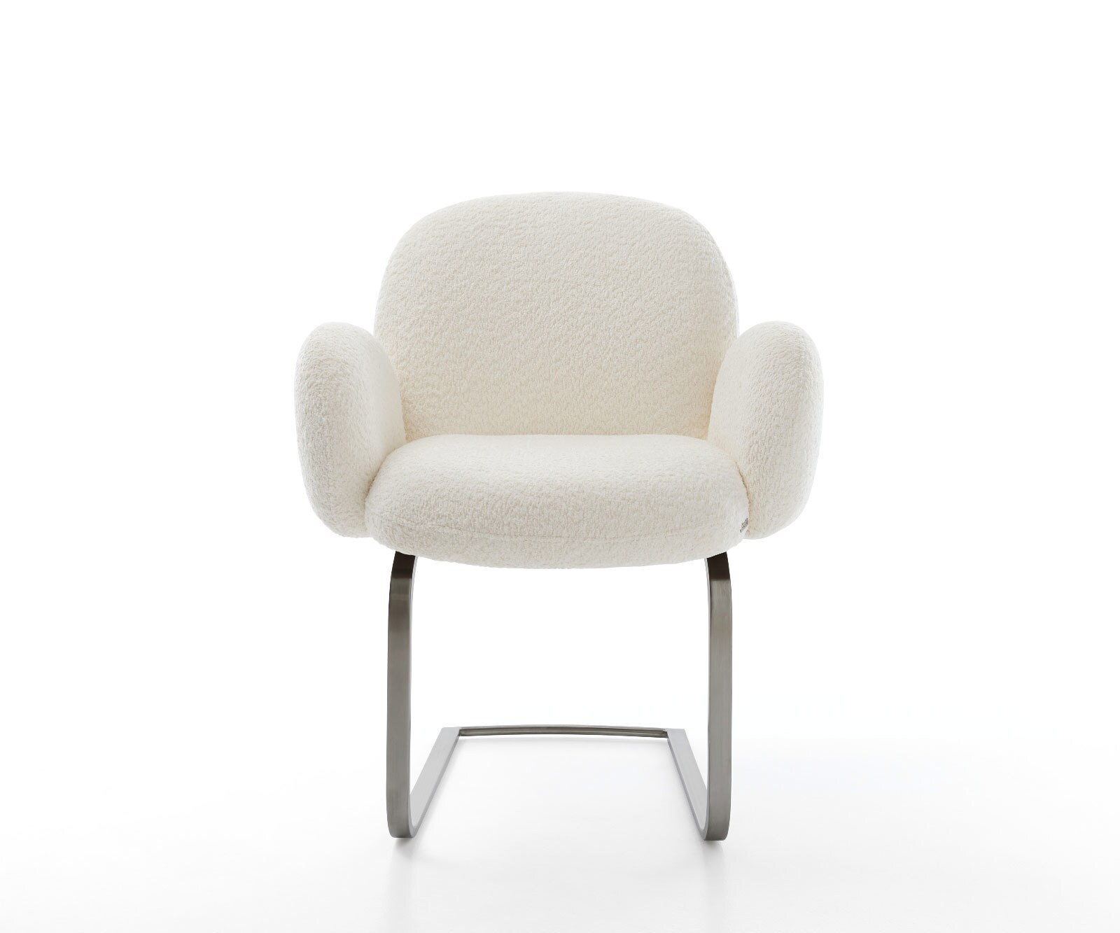 Cantilever Nube-Flex mit Armlehnen bouclé blanc pied cantilever plat grafiete ressorts ensachés 2