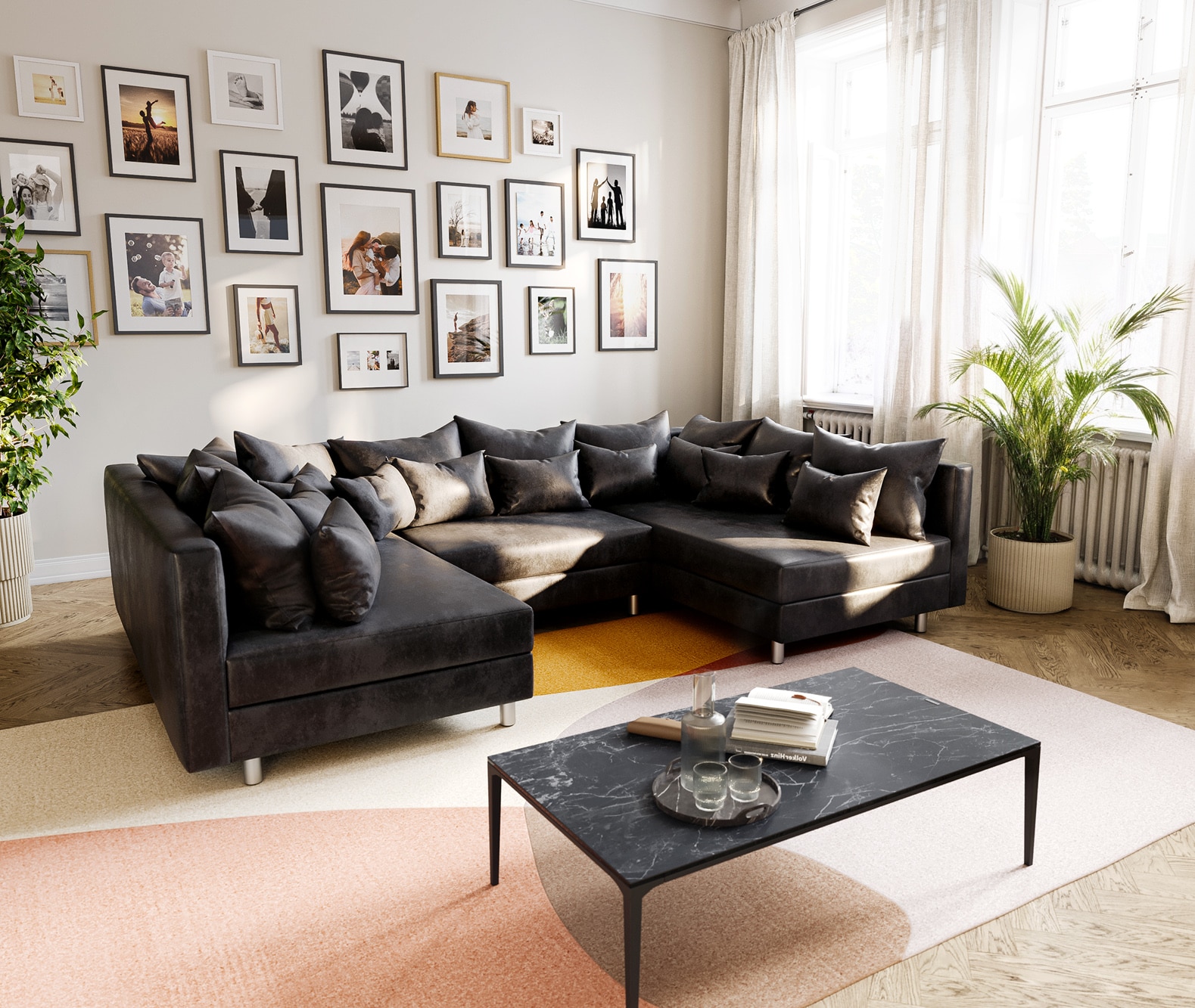 Canapé Clovis anthracite optique antique canapé modulaire Canapé Clovis anthracite optique antique canapé modulaire