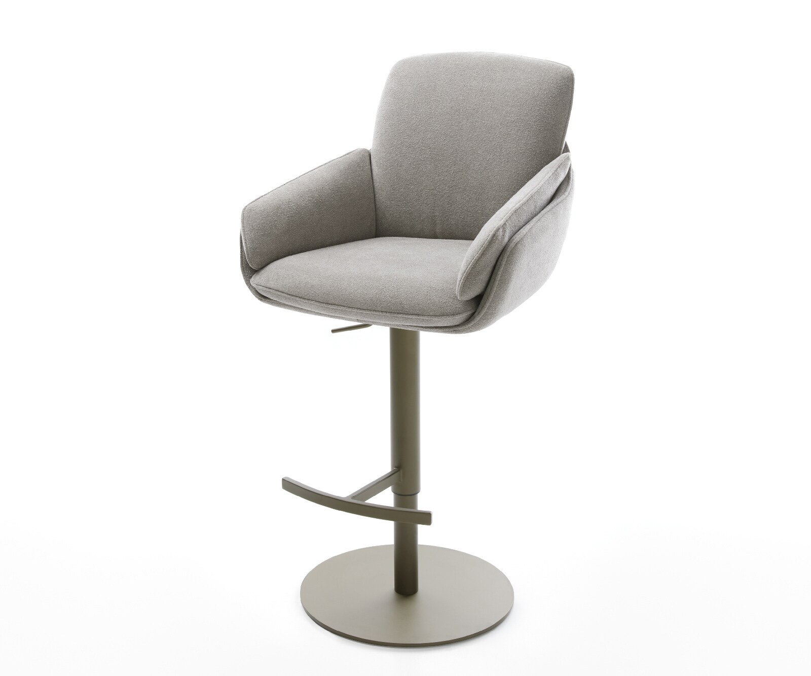 Chaise-de-bar Luan-Flex Tissu structuré doux Gris Pied pivotant réglable en hauteur couleur titane Couleur titane 1