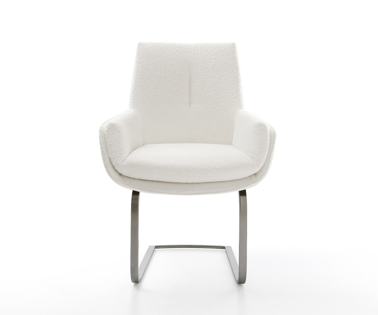 Cantilever Clea-Flex bouclé crème-blanc pied cantilever plat grafiete 2