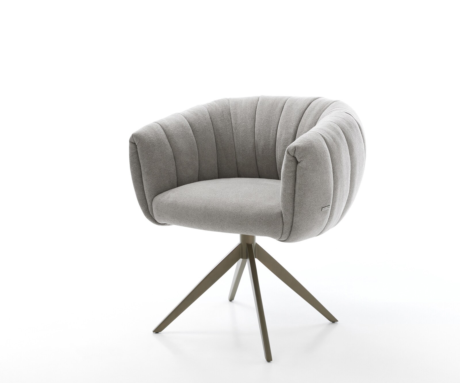 Drehstuhl Jada-Flex Strukturstoff Soft Grau Kreuzgestell breit Effektfinish Titan 360° drehbar Wippfunktion Taschenfederkern