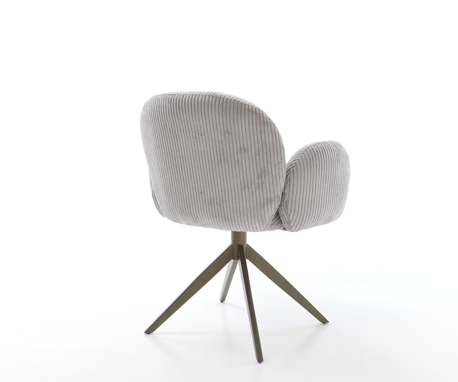 Drehstuhl Nube-Flex mit Armlehnen Cord Silbergrau Kreuzgestell breit Effektfinish Titan 360° drehbar Wippfunktion Taschenfederkern 4