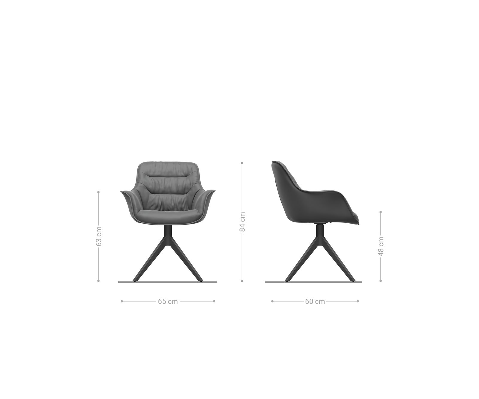 Drehstuhl Kaira-Flex Webstoff Soft Beige Kreuzgestell breit Weiß 360° drehbar Wippfunktion 6