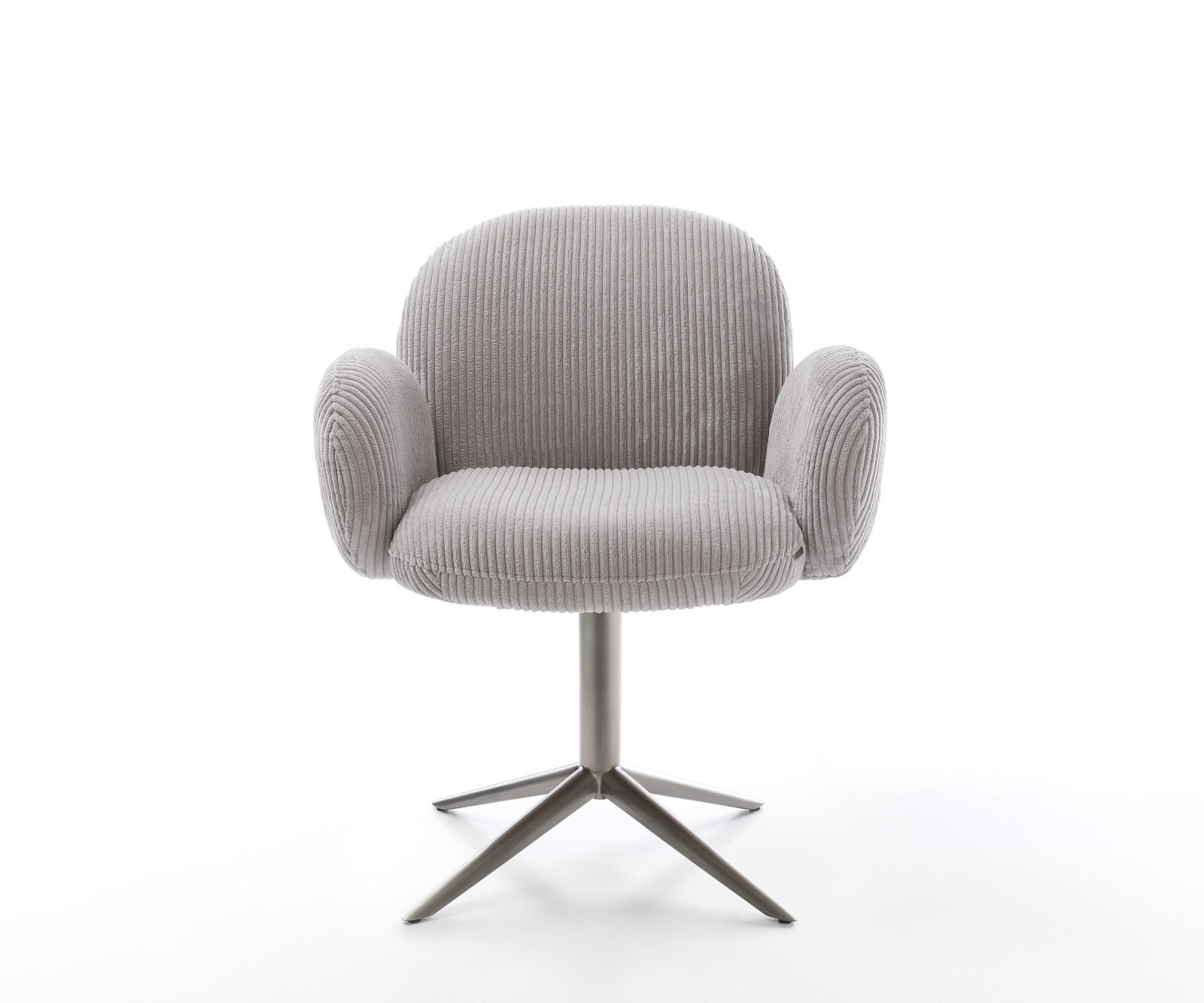 Drehstuhl Nube-Flex mit Armlehnen Cord Silbergrau Fußkreuz Graphit 360° drehbar Wippfunktion Taschenfederkern 1