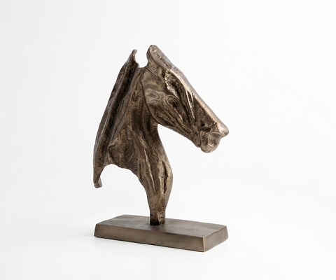Figur Cavallo B31 x T11 x H37 cm Aluminium Aurum Satin Handgemacht