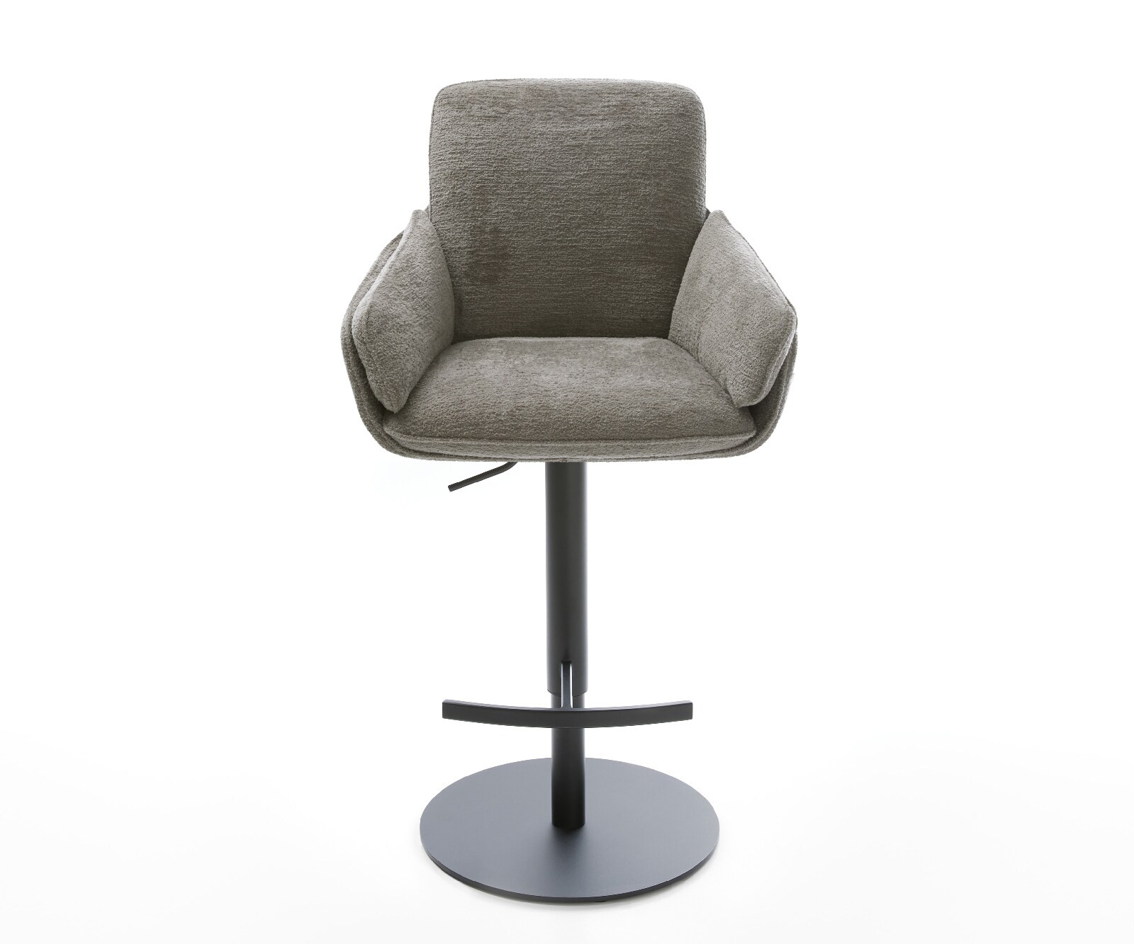 Barstuhl Luan-Flex Bouclé Soft Schlamm Drehfuß höhenverstellbar Metall Schwarz 2