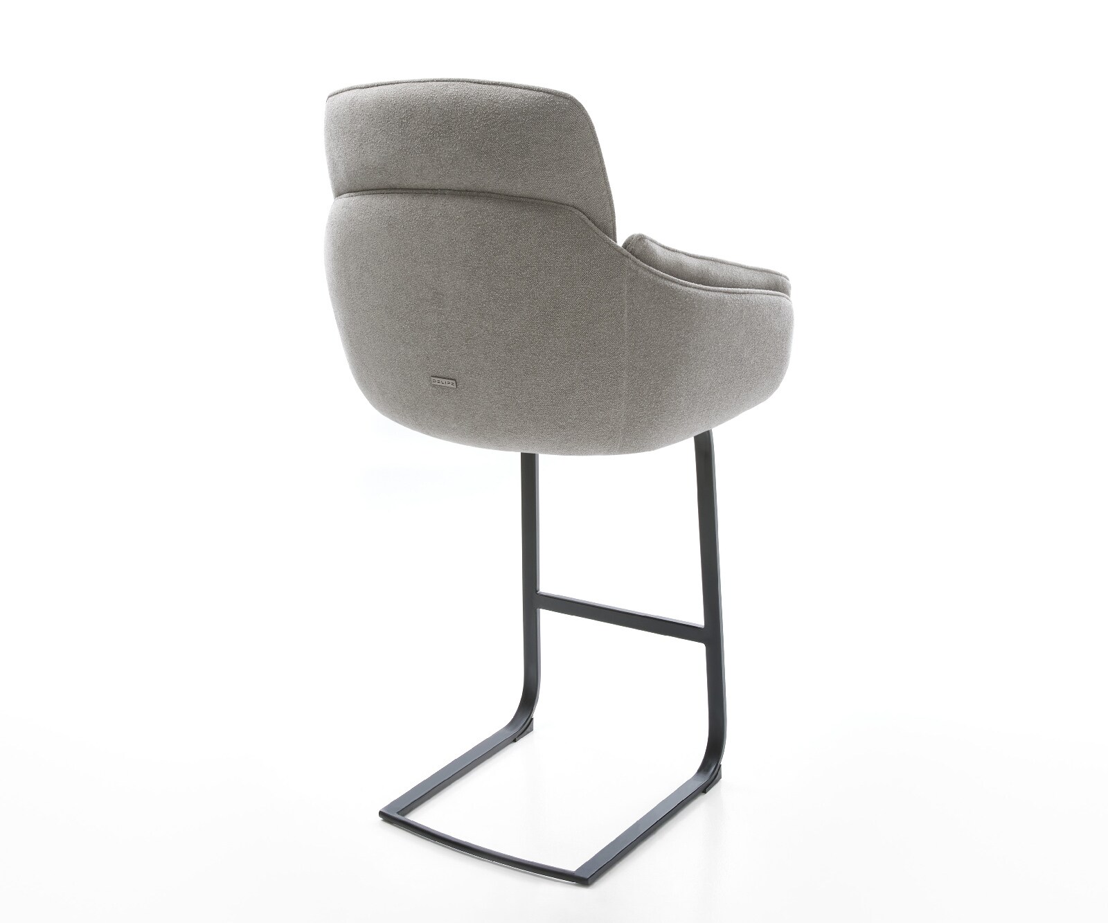 Chaise-de-bar Luan-Flex Tissu structuré doux Gris Pied cantilever plat noir Noir 5