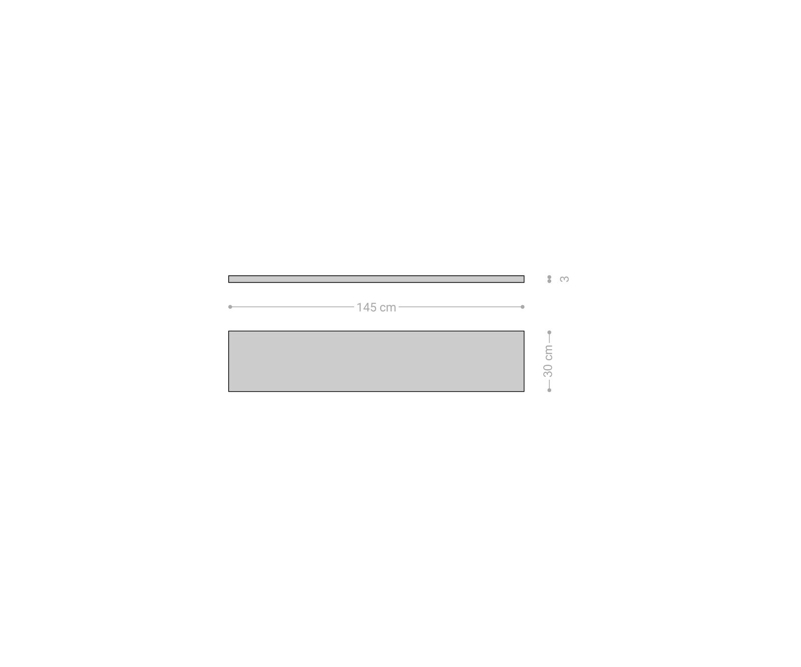 Wandregal Edge 145 cm Akazie Natur gerade Kante Massiv 5