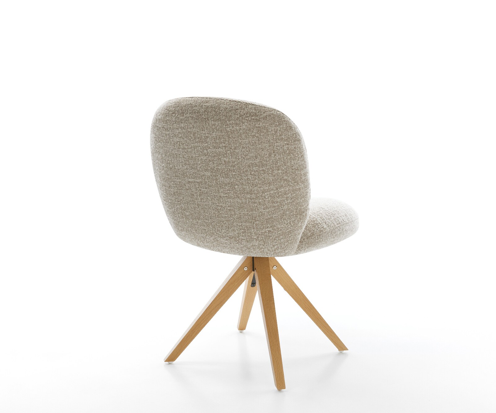 Drehstuhl Nube-Flex Webstoff Soft Beige Holzgestell kantig Natur 180° drehbar Taschenfederkern 4