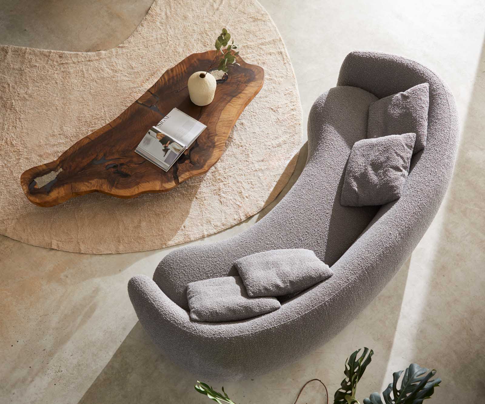 Canapé-3-places Larna 260x120 cm Bouclé gris argenté 3