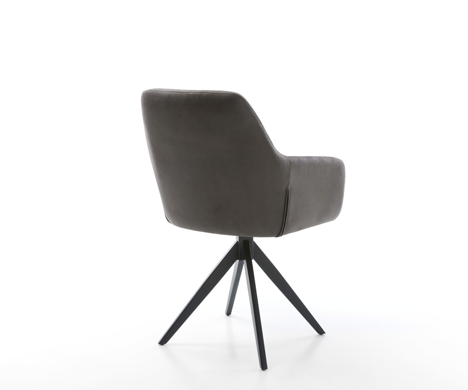 Chaise-de-salle-à-manger Pejo-Flex microvelours anthracite vintage pied croisé angulaire noir ressorts ensachés 4