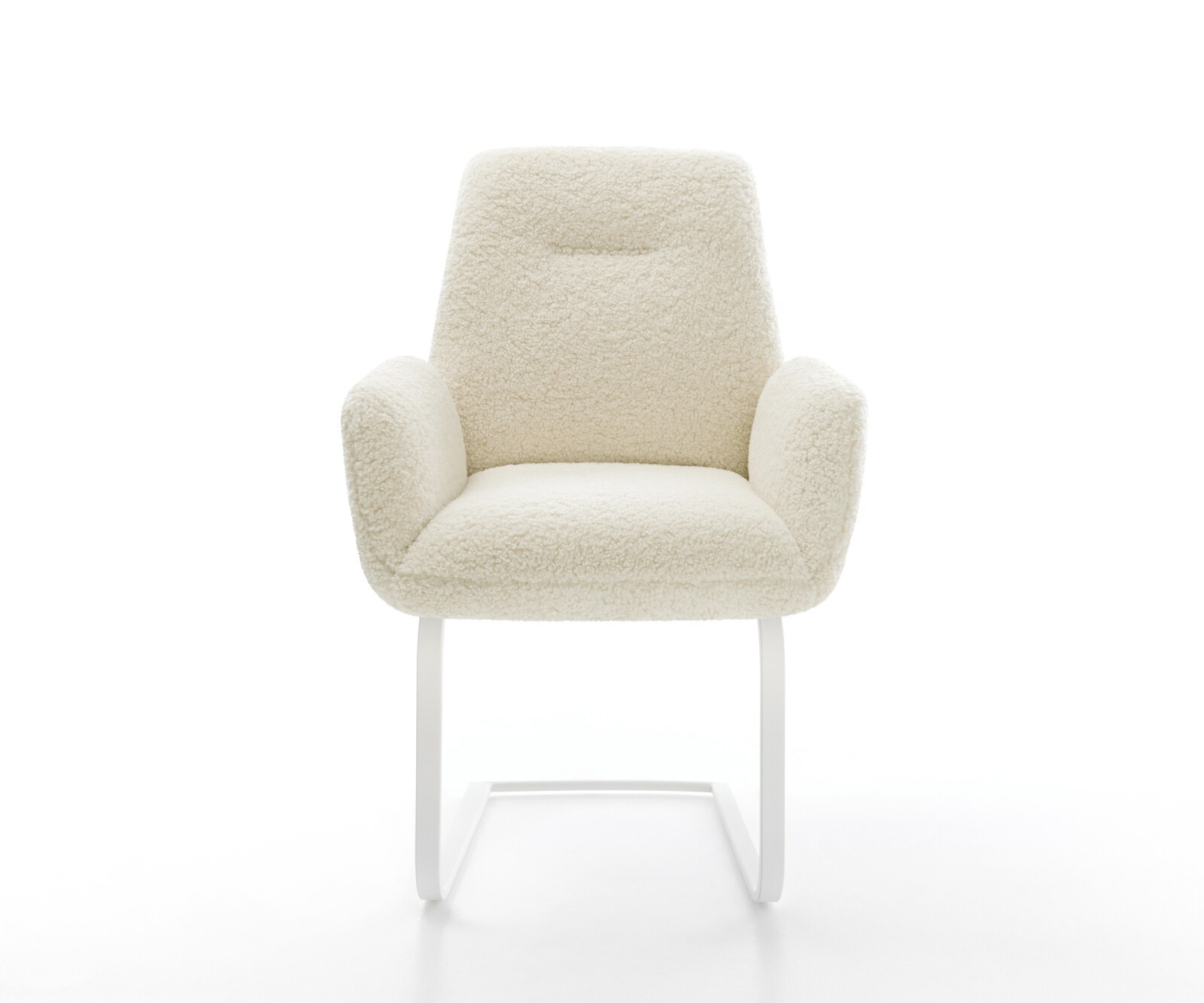 Freischwinger Zoa-Flex Teddystoff Beige Freischwinger flach Weiß Taschenfederkern 1