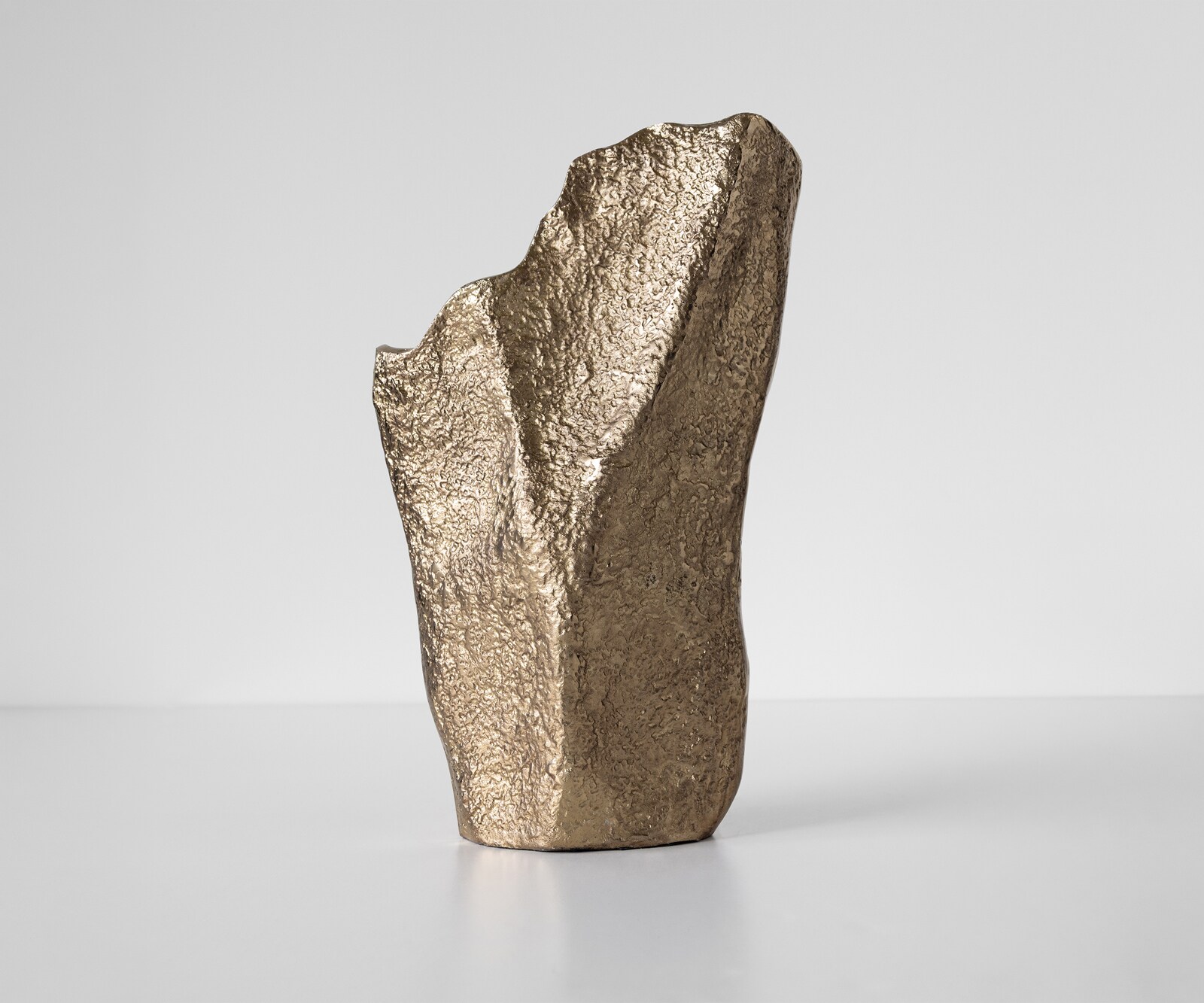 Vase Cavira B29 x T16 x H48 cm Aluminium Champagner Handgemacht 1