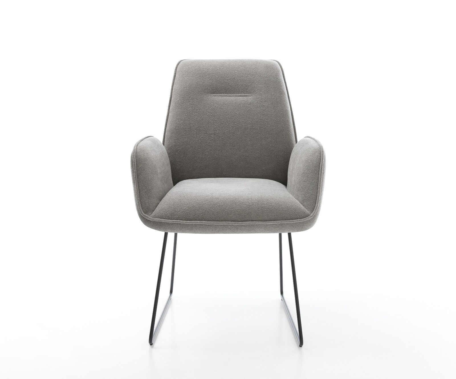 Chaise-de-salle-à-manger Zoa-Flex tissu structuré doux gris pied trapèze noir resorts ensachés 1