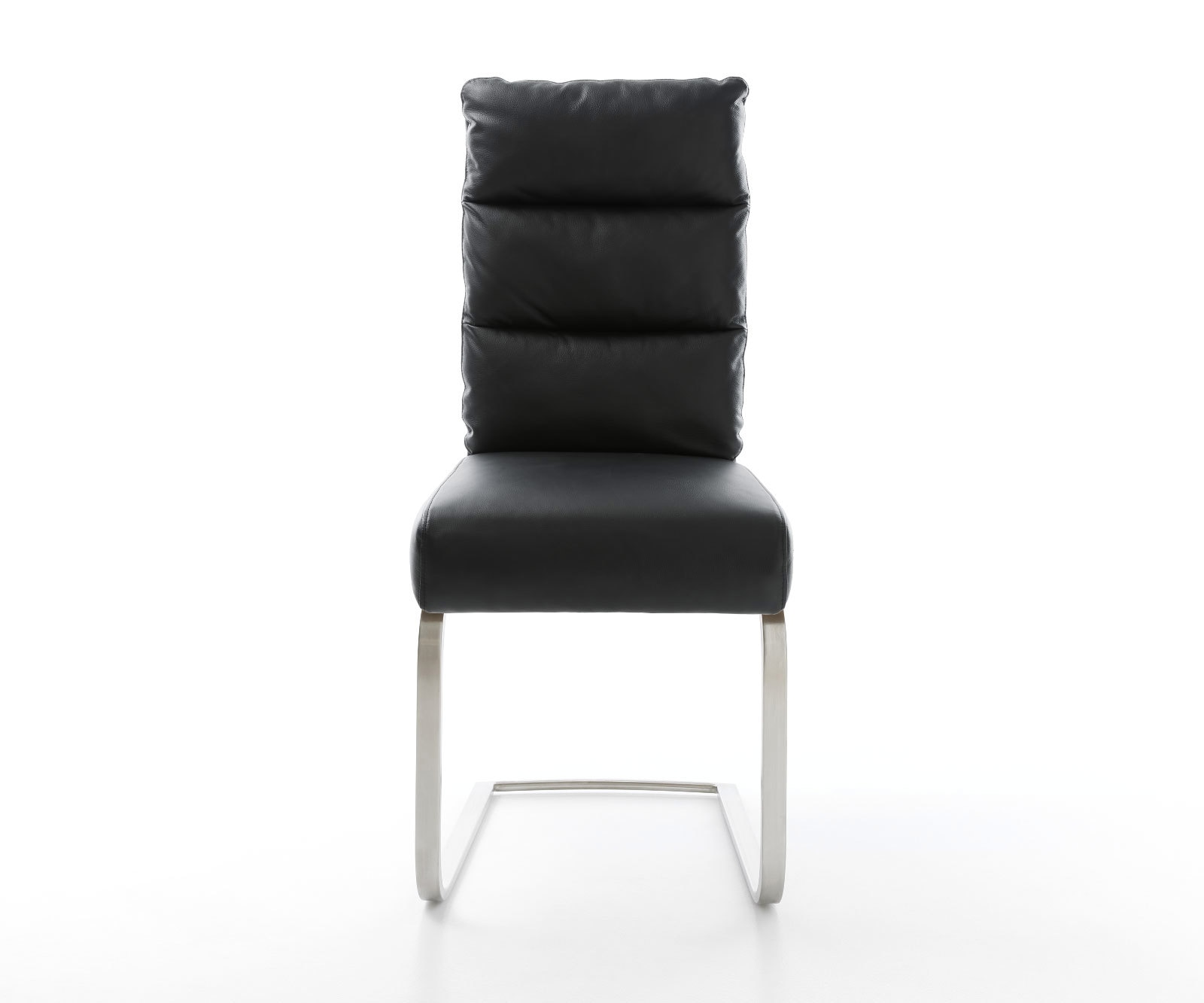 Freischwinger Pela-Flex Echt-Leder Schwarz Freischwinger flach Edelstahl Taschenfederkern 2