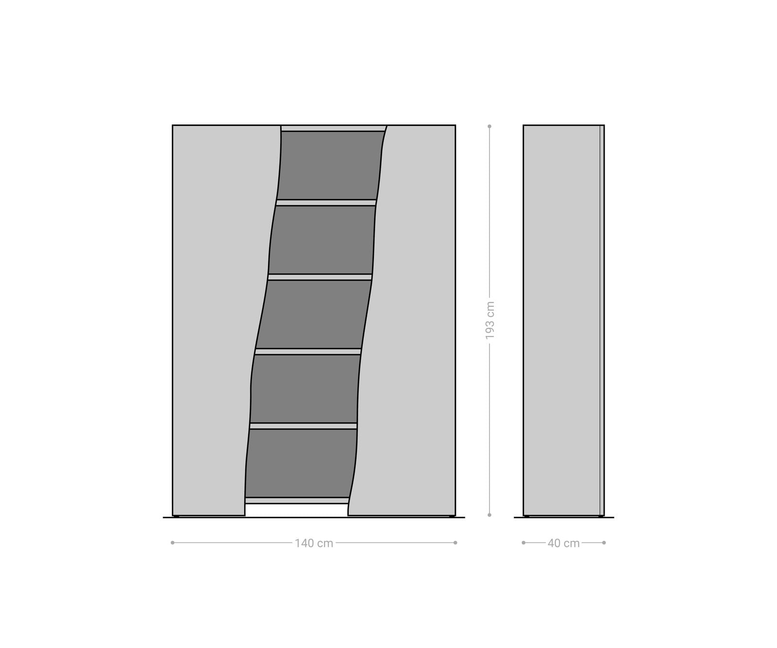 Regal Live-Edge 140x195 cm Akazie Natur 2 Türen 9