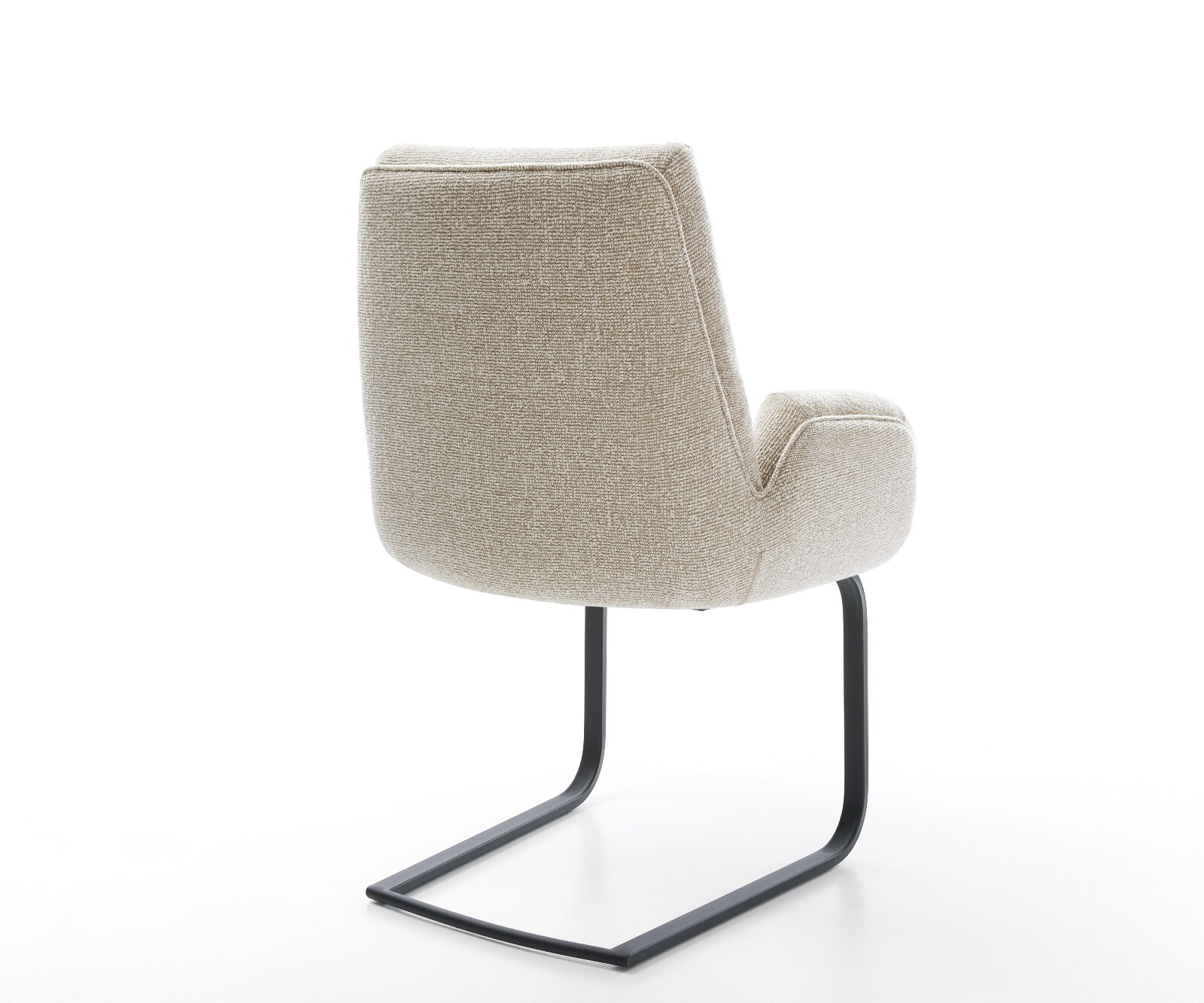 Cantilever Clea-Flex tissu tissé doux beige pied cantilever plat noir 4