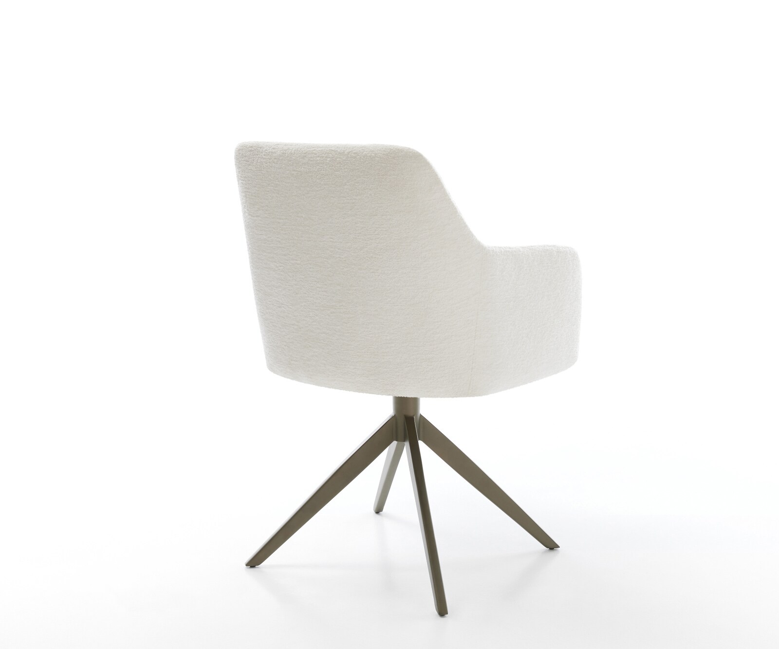 Drehstuhl Greg-Flex Bouclé Soft Beige Kreuzgestell breit Effektfinish Titan 360° drehbar Wippfunktion Taschenfederkern 4