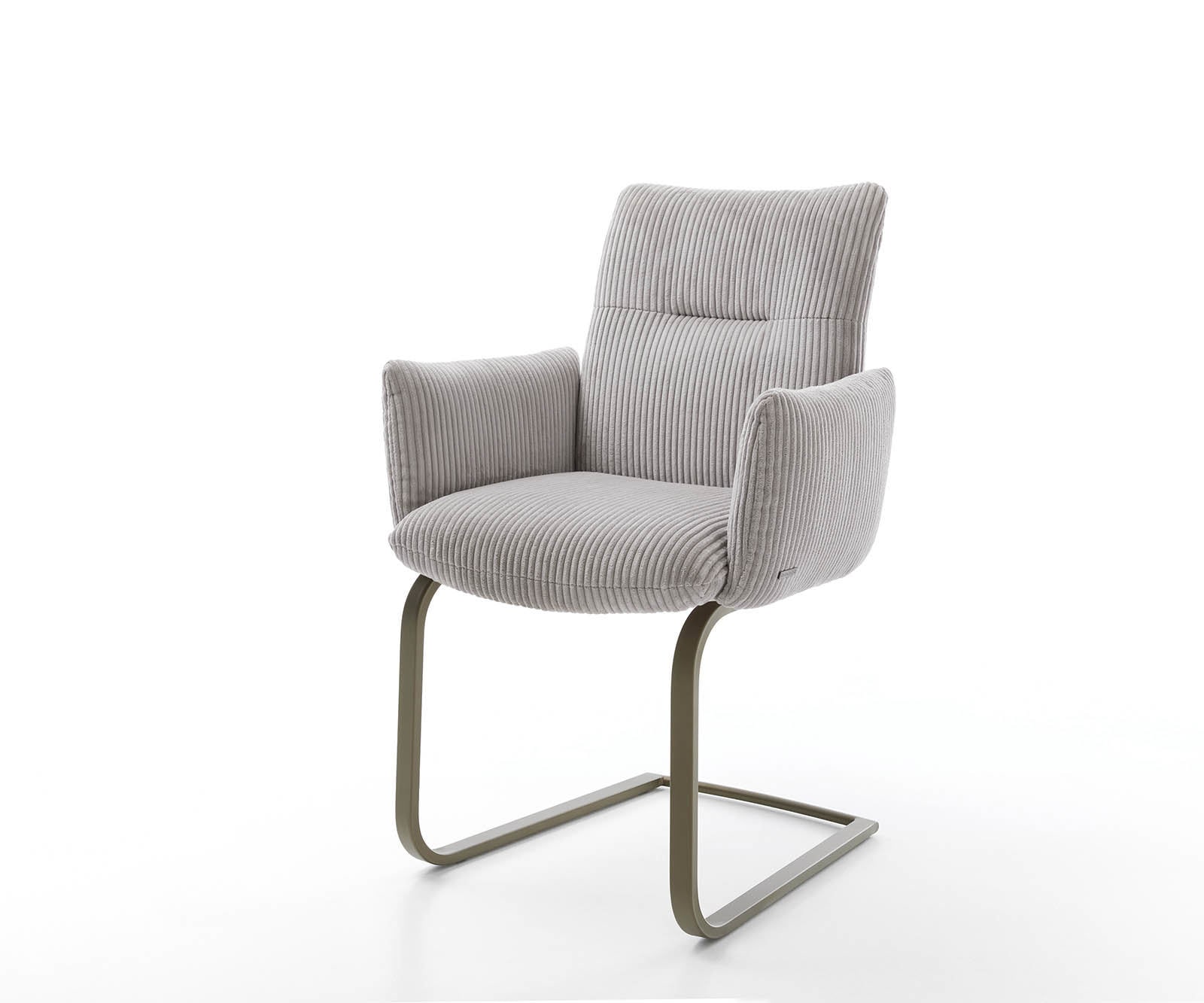 Freischwinger Jova-Flex mit Armlehnen Cord Silbergrau Freischwinger flach Effektfinish Titan Taschenfederkern Freischwinger Jova-Flex mit Armlehnen Cord Silbergrau Freischwinger flach Effektfinish Titan Taschenfederkern