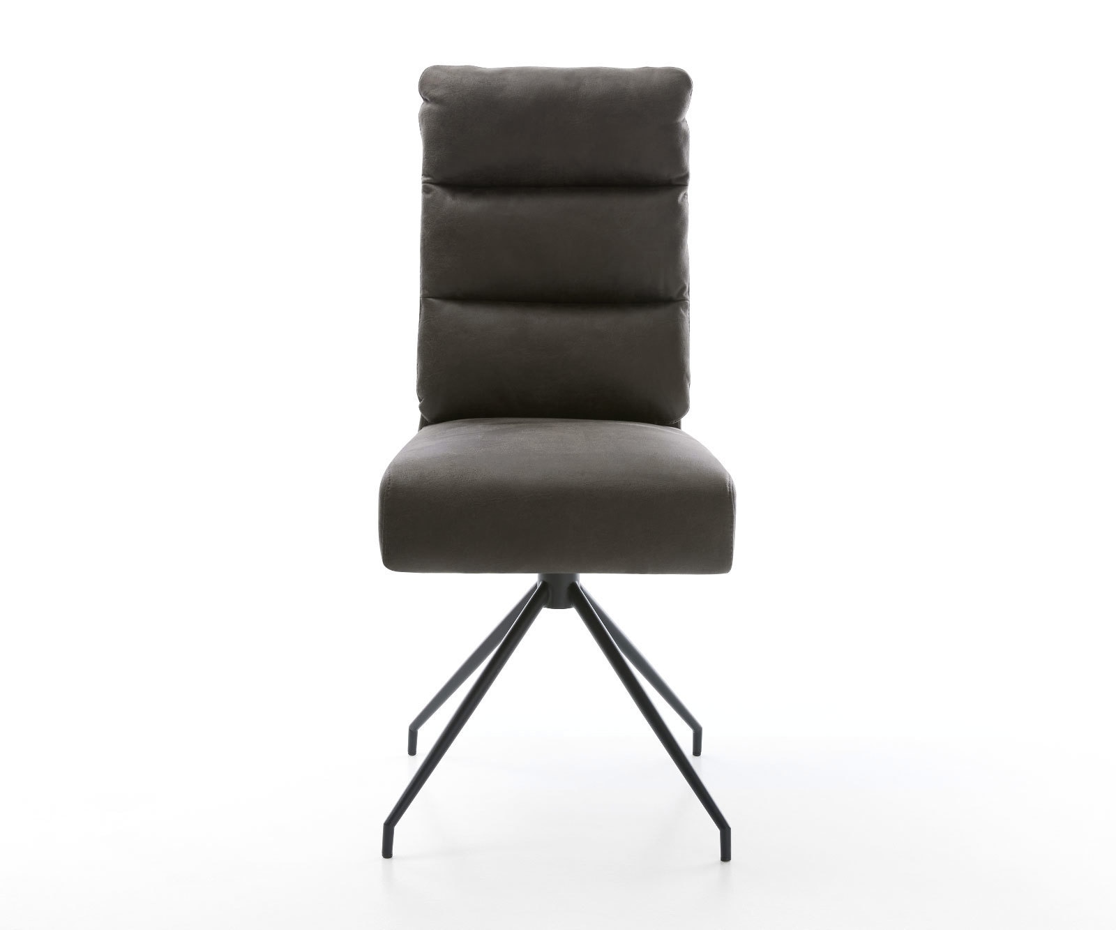 Chaise-de-salle-à-manger Pela-Flex microvelours anthracite vintage pied croisé conique noir ressorts ensachés 1 Chaise-de-salle-à-manger Pela-Flex microvelours anthracite vintage pied croisé conique noir ressorts ensachés 1