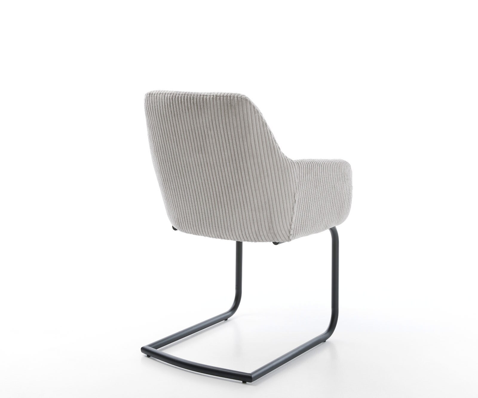 Cantilever Pejo-Flex côtelé gris argenté pied cantilever rond noir ressorts ensachés 5