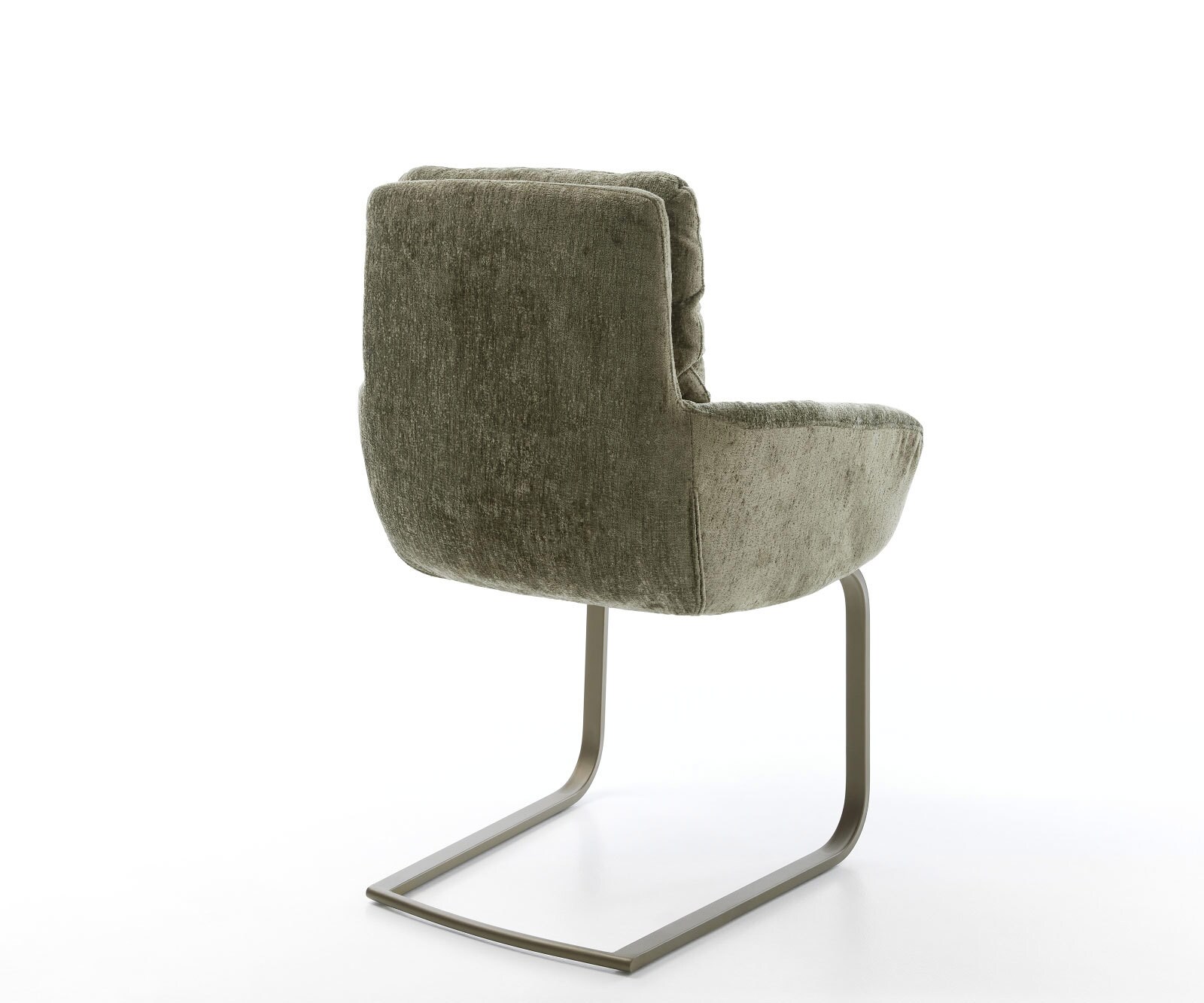 Freischwinger Abelia-Flex mit Armlehnen Chenille Olive Freischwinger flach Effektfinish Titan 4