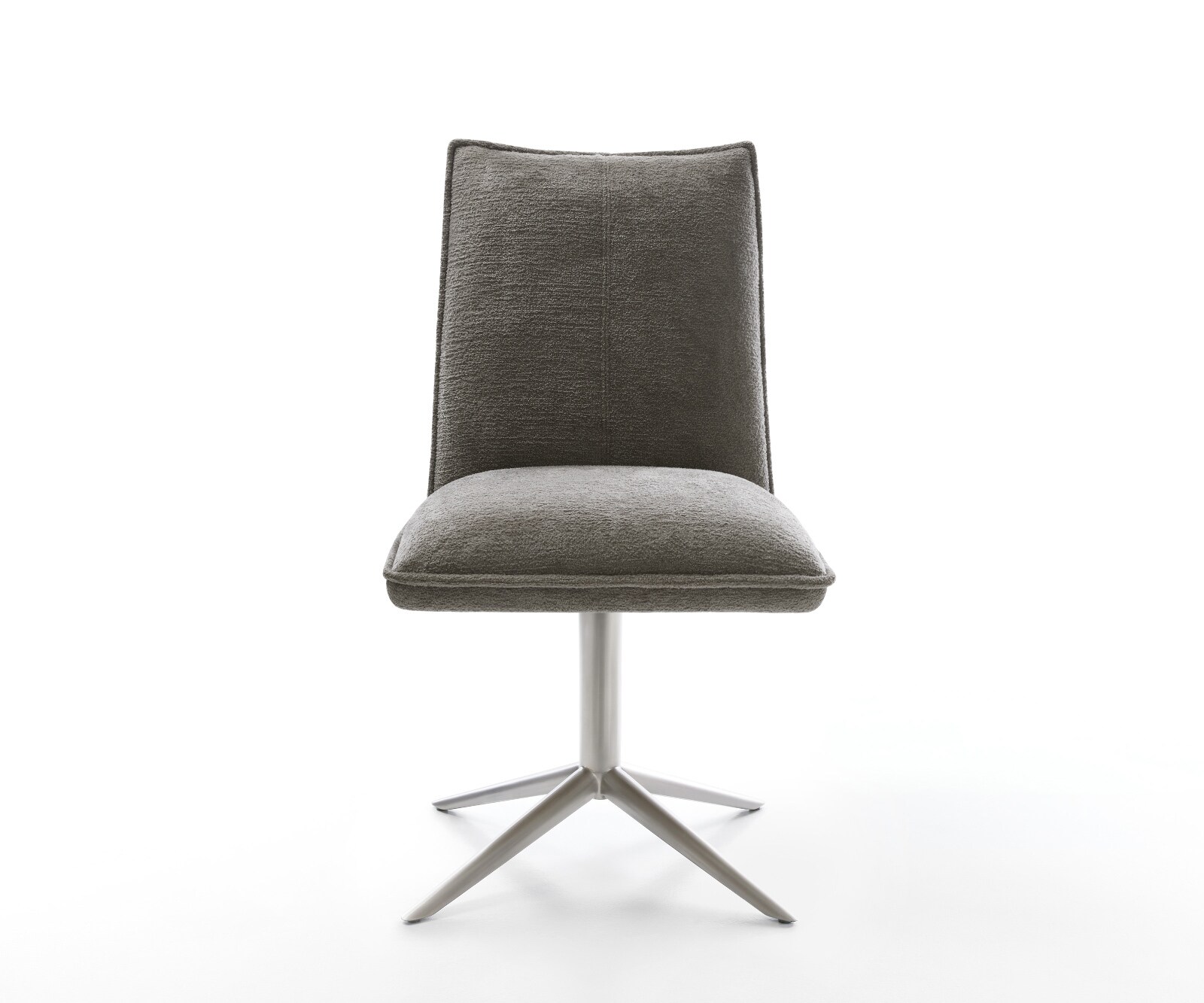 Chaise-pivotante Lelio-Flex bouclé doux couleur boue pied de chaise 4 branches acier inoxydable pivotement sur 360° fonction bascule resorts ensachés 2