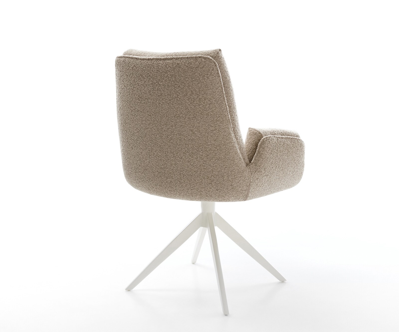 Drehstuhl Clea-Flex Bouclé Schlamm Kreuzgestell breit Weiß 360° drehbar Wippfunktion 4