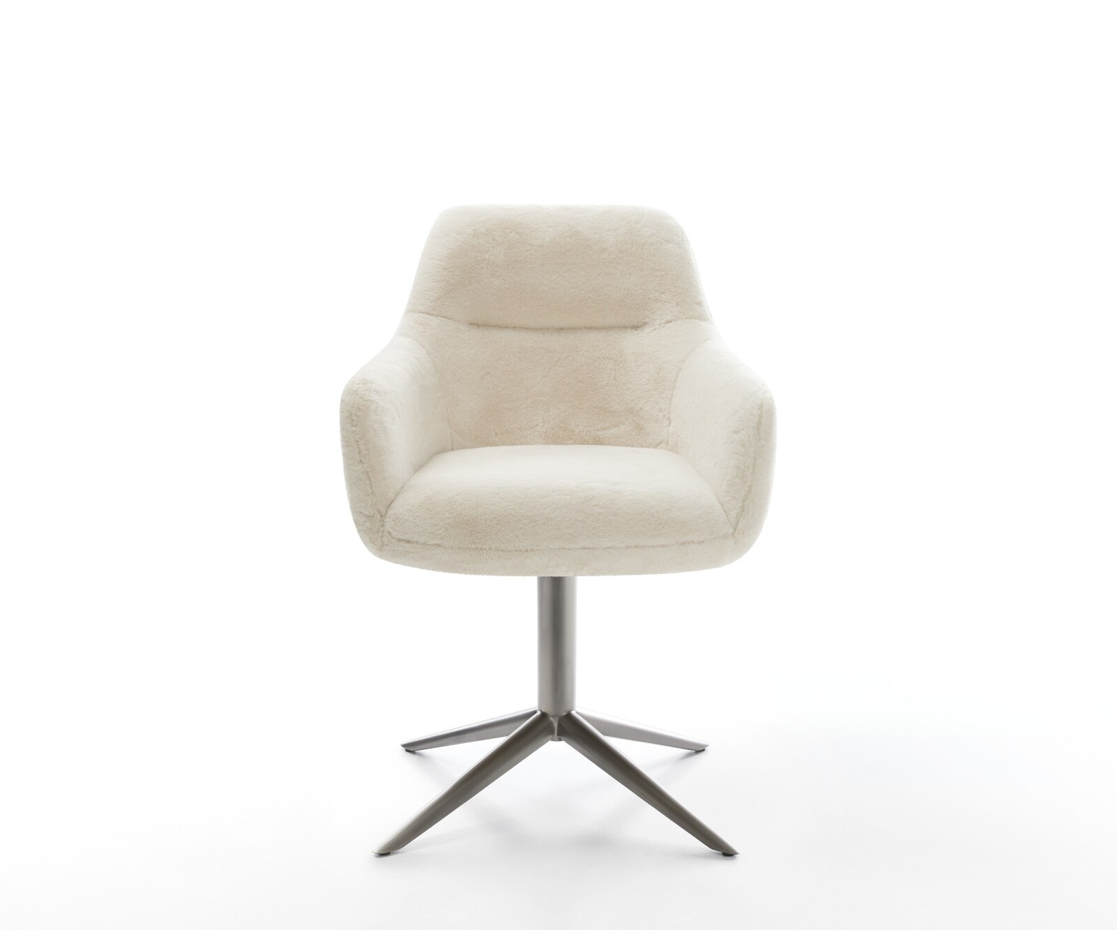 Drehstuhl Pejo-Flex Plüsch Creme-Weiß Fußkreuz Graphit 360° drehbar Wippfunktion Taschenfederkern 1