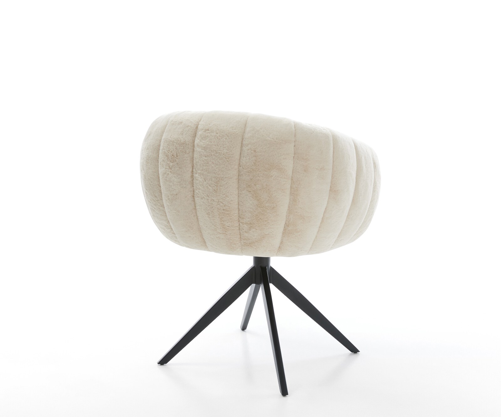 Chaise-pivotante Jada-Flex peluche crème-blanc pied croisé large noir pivotement sur 360° fonction bascule ressorts ensachés 5
