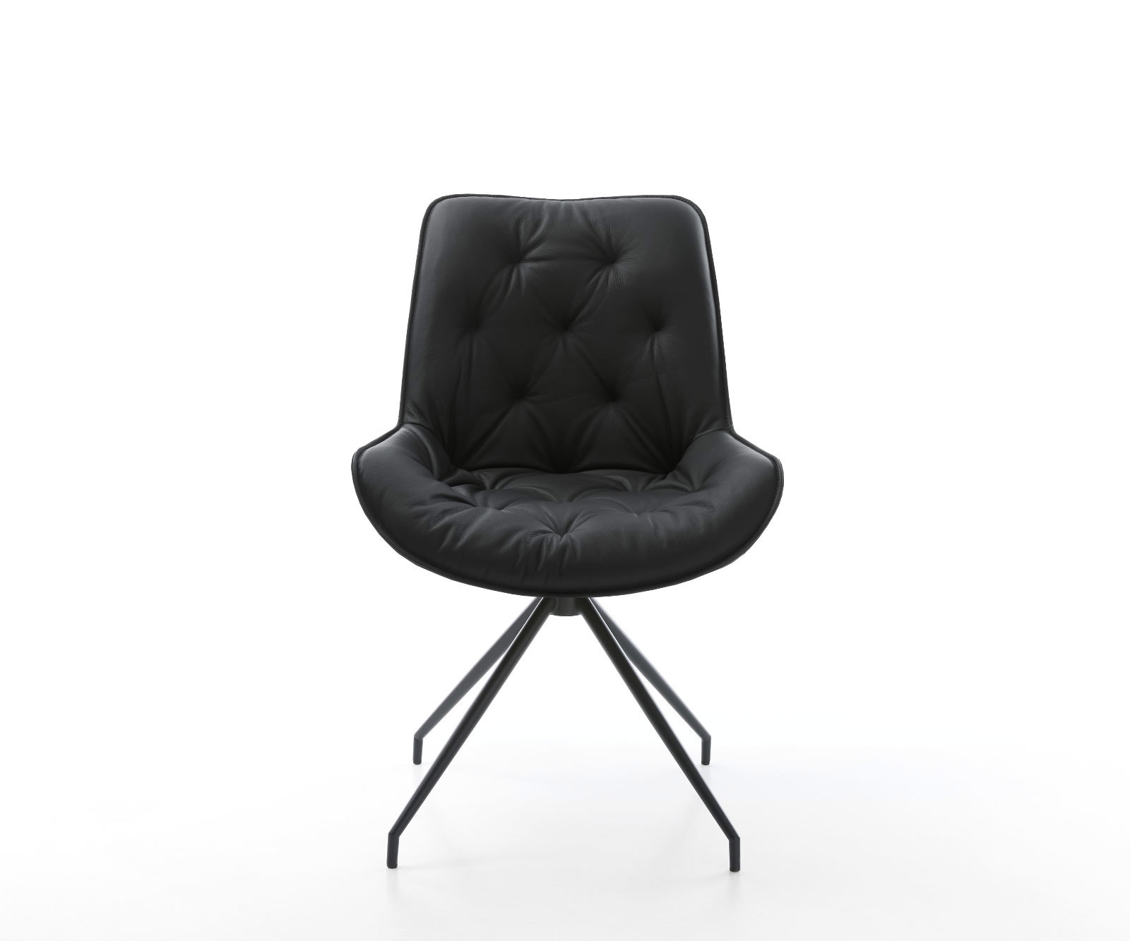 Esszimmerstuhl Taimi-Flex Echt-Leder Schwarz Kreuzgestell konisch Schwarz 5 Esszimmerstuhl Taimi-Flex Echt-Leder Schwarz Kreuzgestell konisch Schwarz 5