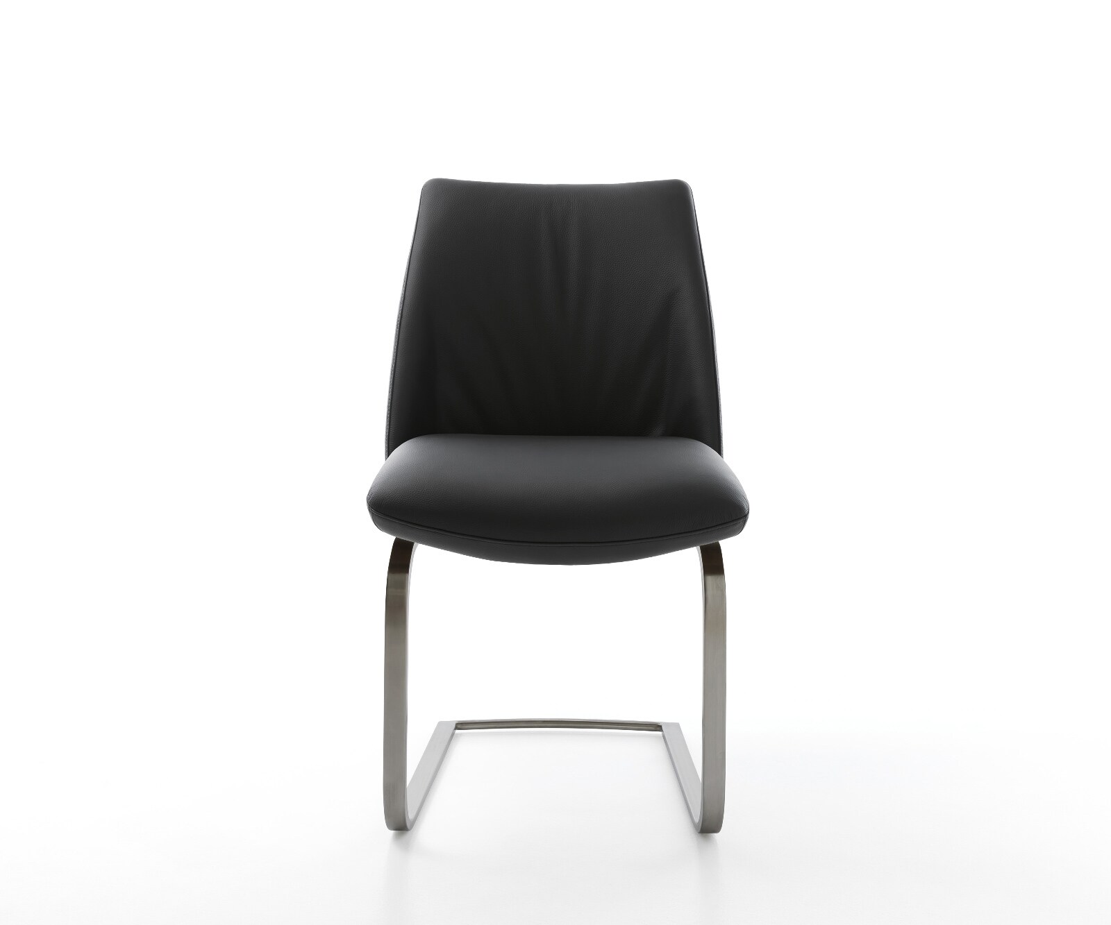 Cantilever Elso-Flex cuir de vache noir pied cantilever plat grafiete ressorts ensachés 1
