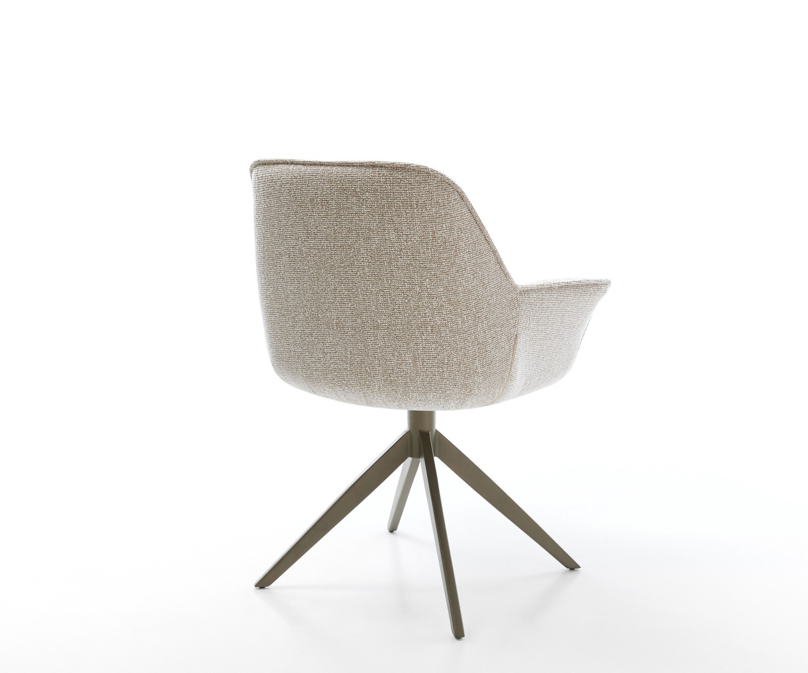 Drehstuhl Keila-Flex mit Armlehnen Webstoff Soft Beige Kreuzgestell breit Effektfinish Titan 360° drehbar Wippfunktion 5