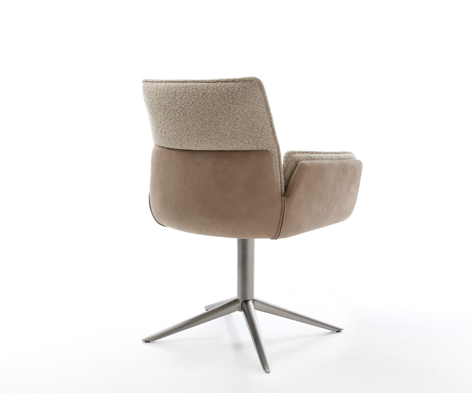 Chaise-pivotante Nela-Flex microvelours couleur boue pied de chaise 4 branches grafiete pivotement sur 360° fonction bascule 4