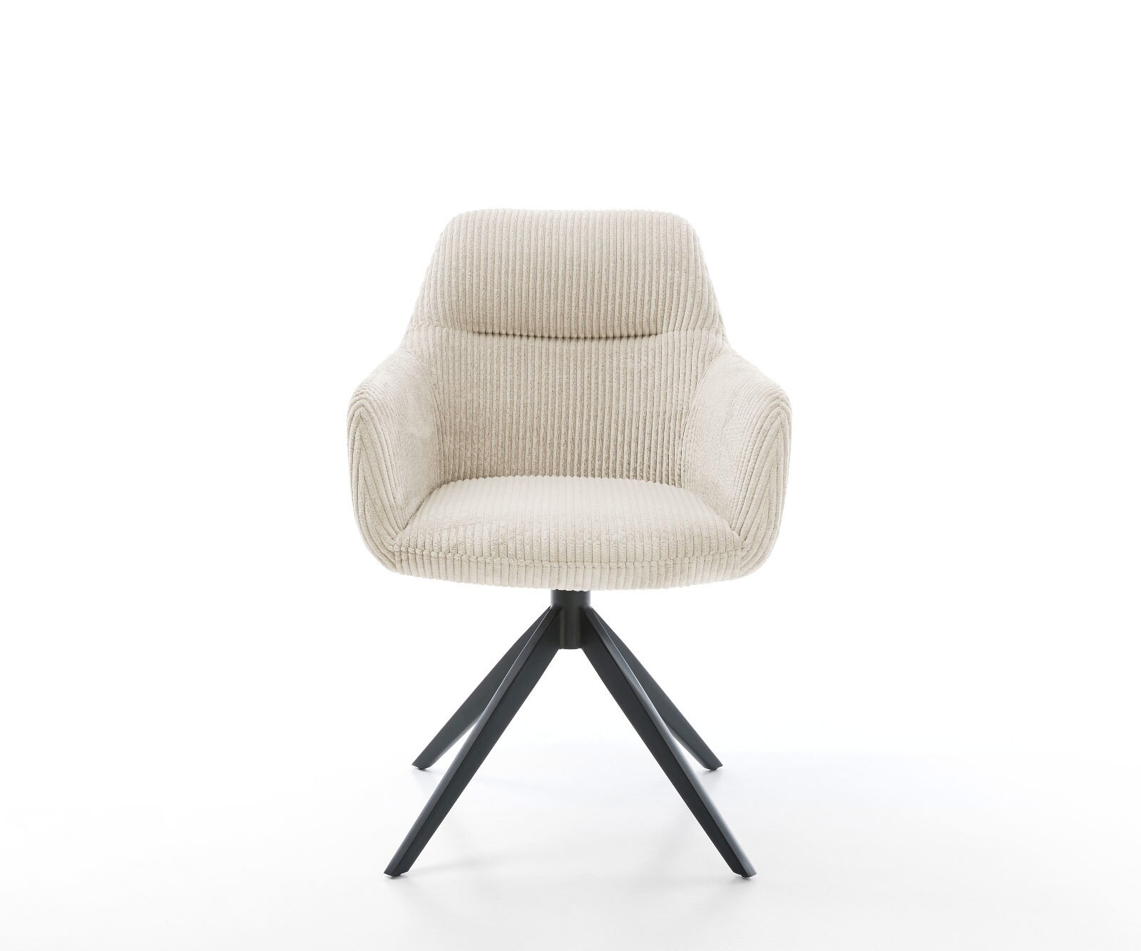 Drehstuhl Pejo-Flex Cord Beige Kreuzgestell breit Schwarz 360° drehbar Wippfunktion Taschenfederkern 1