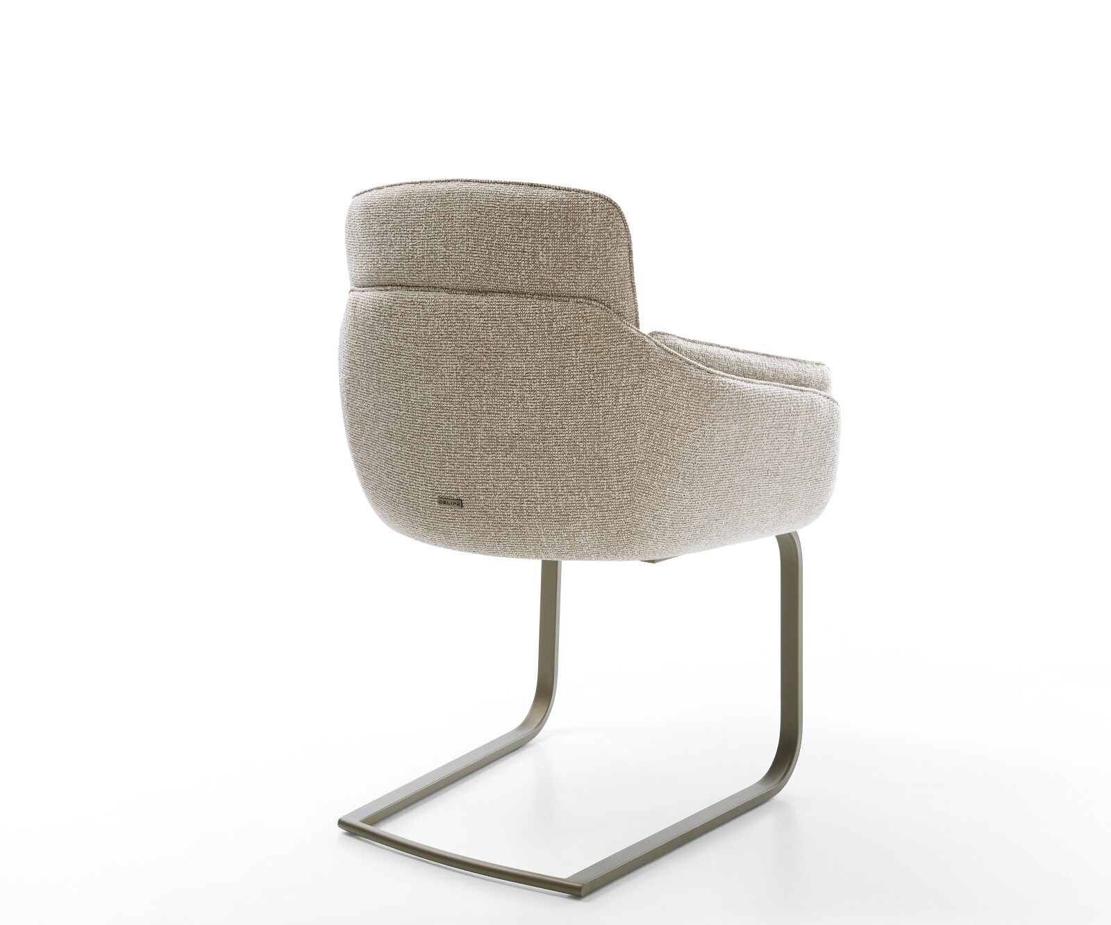 Freischwinger Luan-Flex mit Armlehnen Webstoff Soft Beige Freischwinger flach Effektfinish Titan 4
