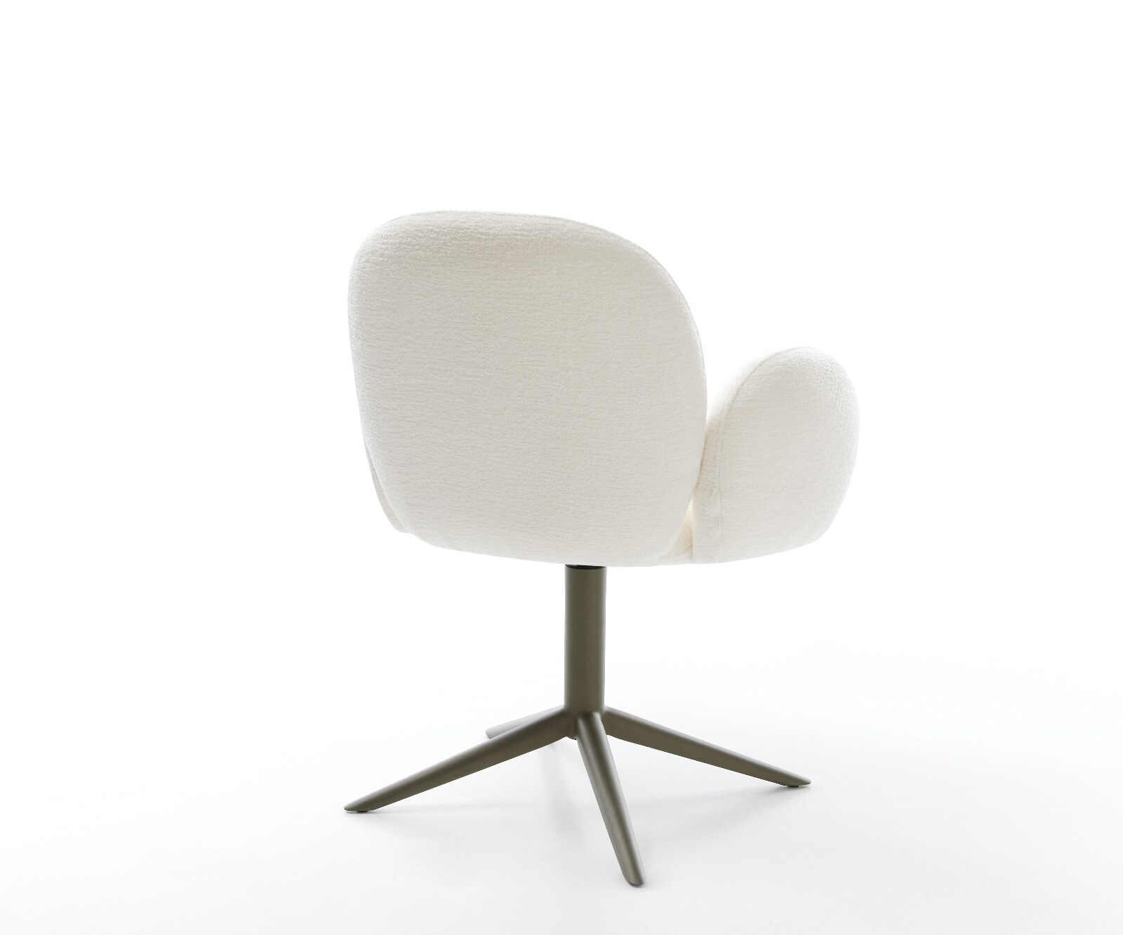 Drehstuhl Nube-Flex mit Armlehnen Bouclé Soft Beige Fußkreuz Effektfinish Titan 360° drehbar Wippfunktion Taschenfederkern 5