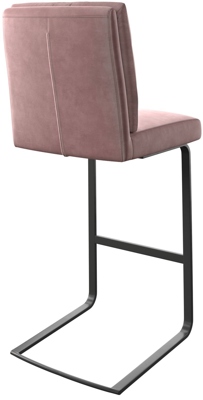 Barstuhl Pela-Flex Samt Rosé Freischwinger flach Metall 4