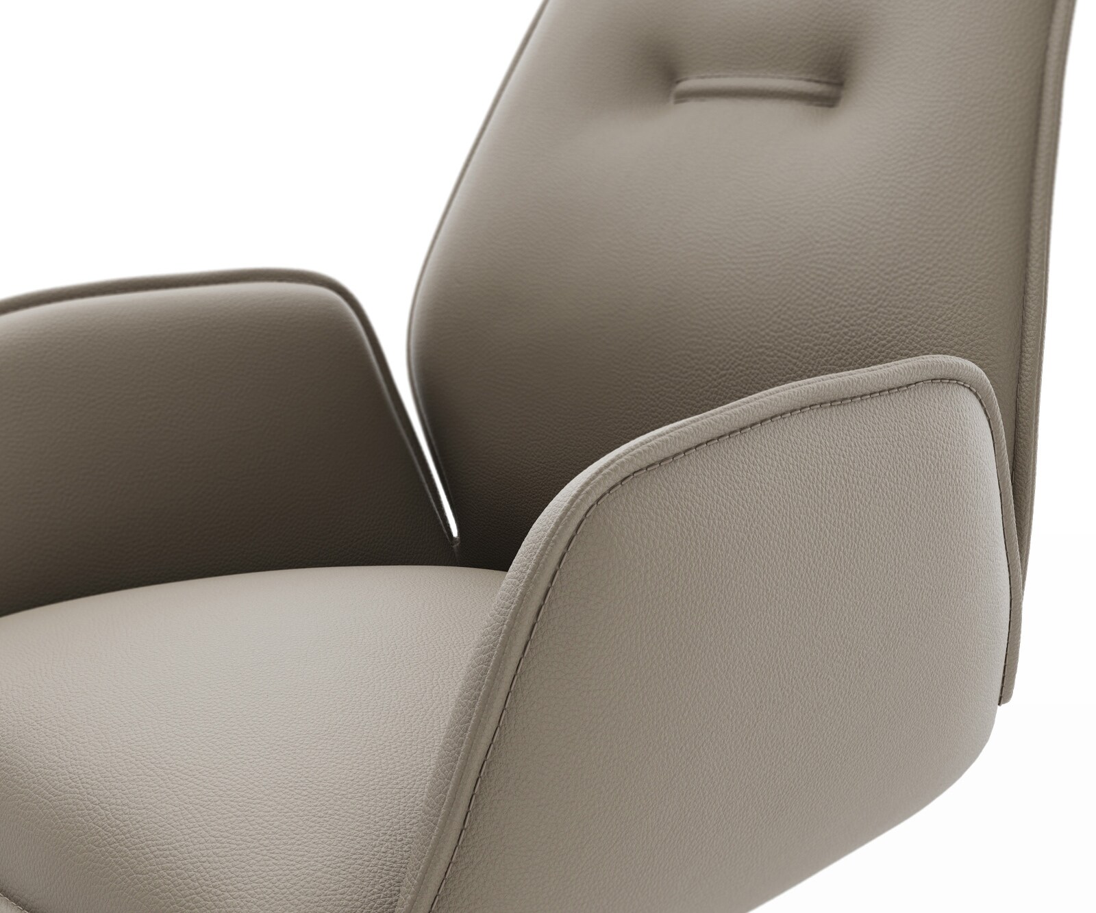 Chaise-pivotante Zoa-Flex cuir de vache couleur boue pied croisé large grafiete pivotement sur 360° fonction bascule 3