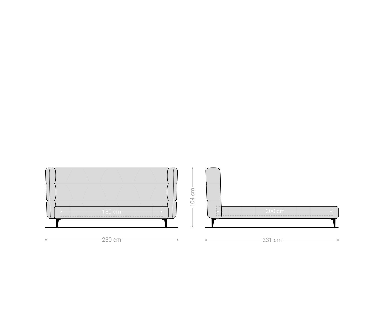 Polsterbettgestell Capujo 180x200 cm Mikrofaser Grau 5 Polsterbettgestell Capujo 180x200 cm Mikrofaser Grau 5