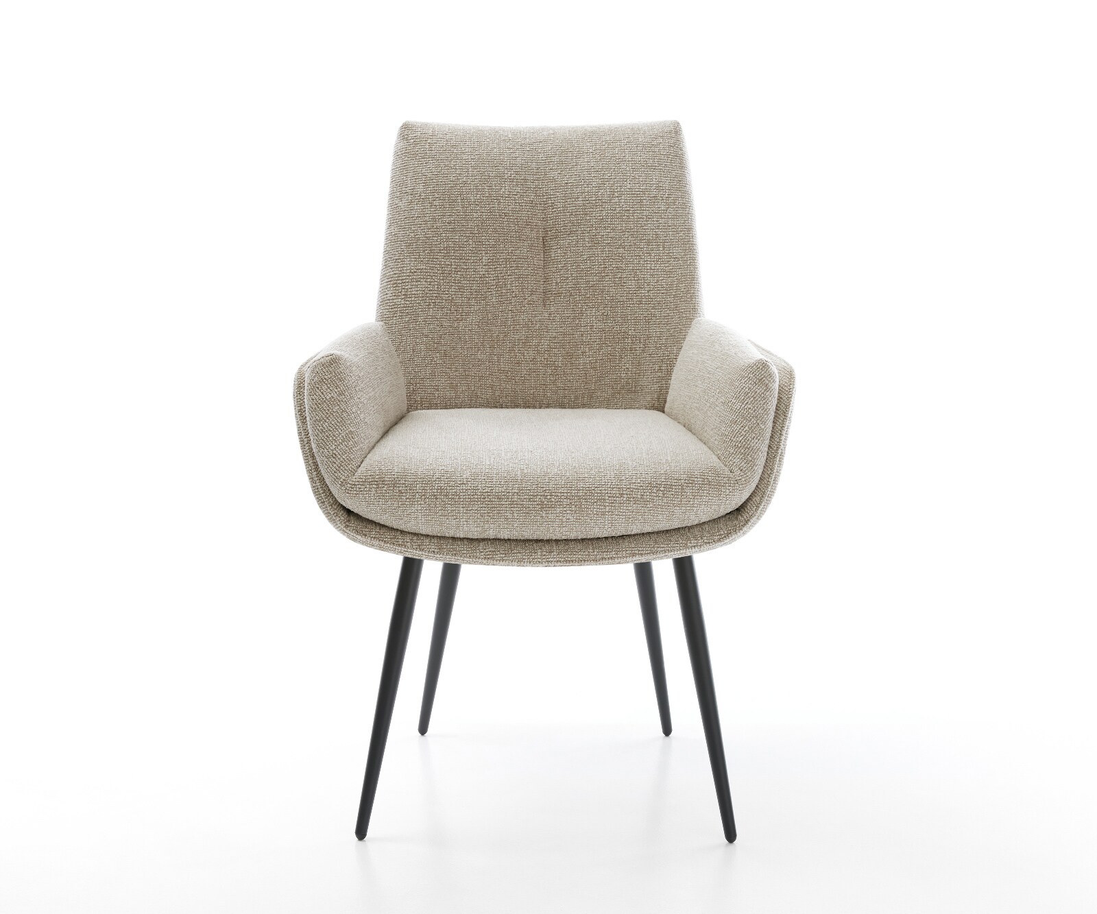 Esszimmerstuhl Clea-Flex Webstoff Soft Beige 4-Fuß konisch Schwarz 2