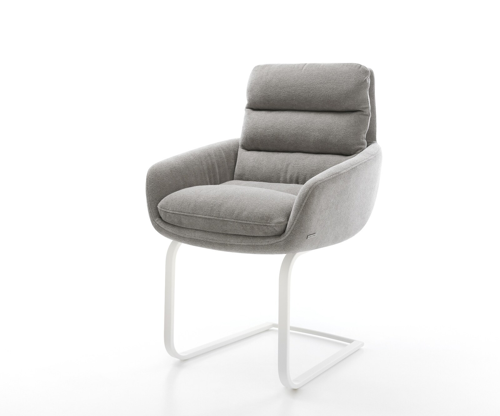 Freischwinger Abelia-Flex mit Armlehnen Strukturstoff Soft Grau Freischwinger flach Weiß 1