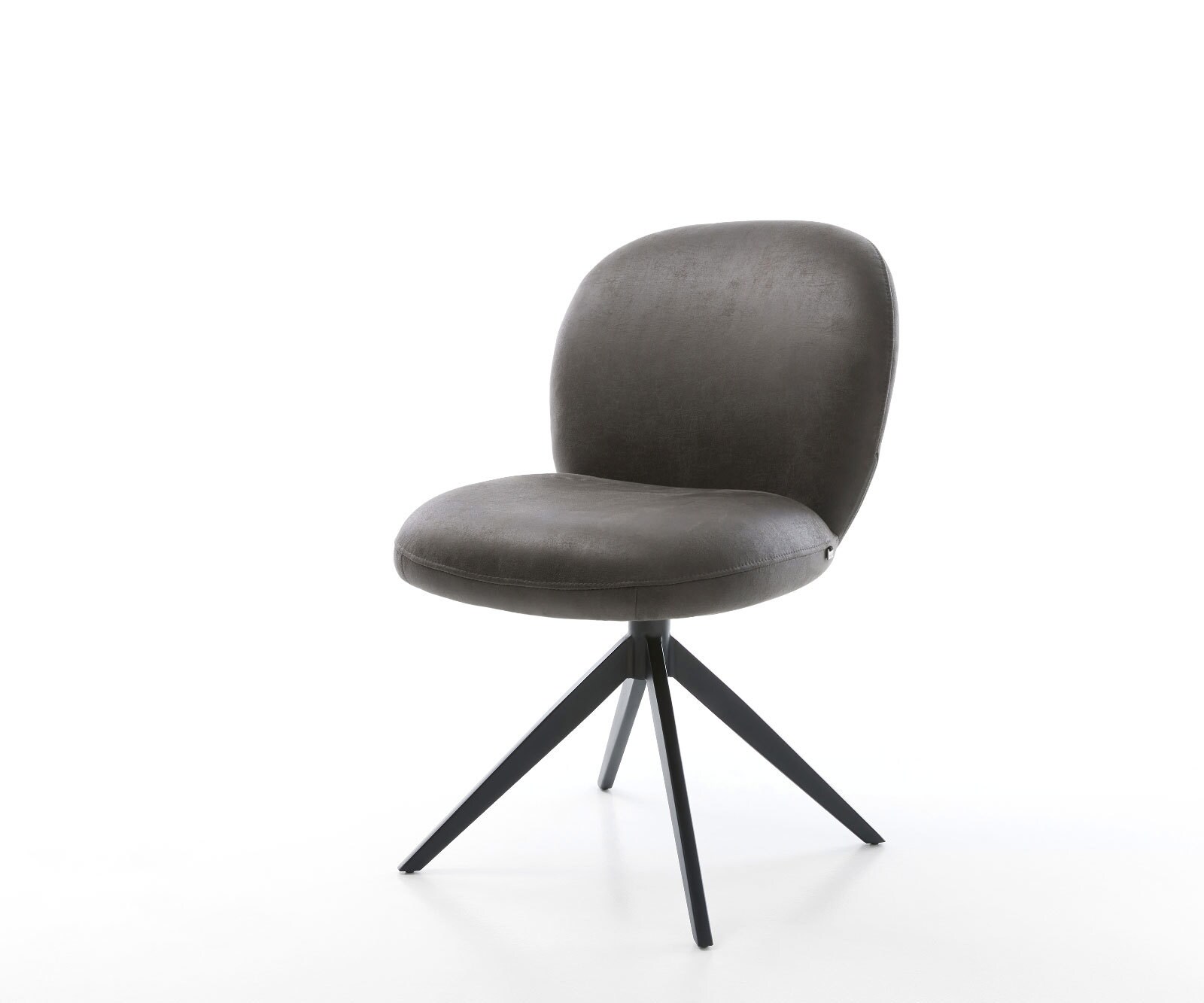 Drehstuhl Nube-Flex Mikrofaser Anthrazit Vintage Kreuzgestell breit Schwarz 360° drehbar Wippfunktion Taschenfederkern